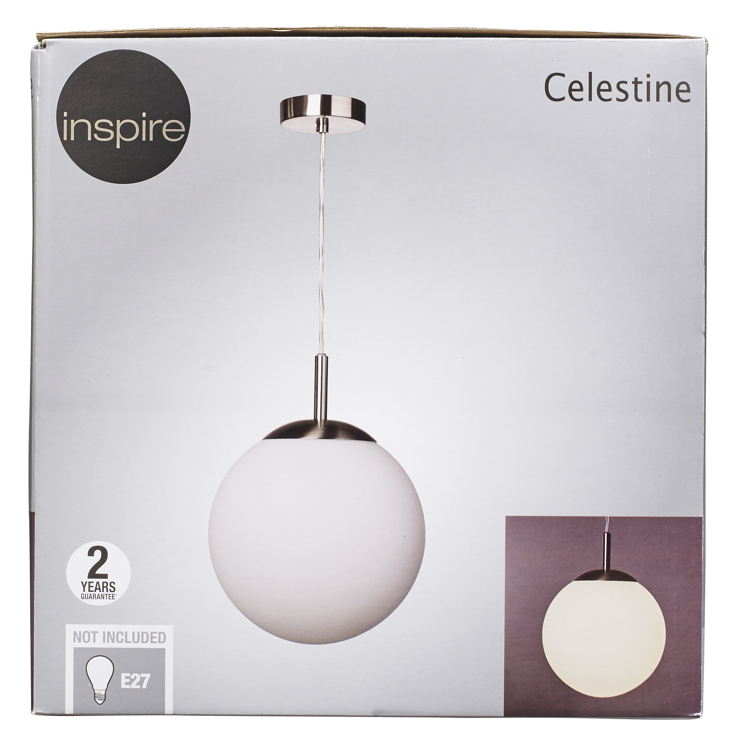 Lampadario Neoclassico Celestine grigio paralume bianco E27 Ø25cm INSPIRE - 12