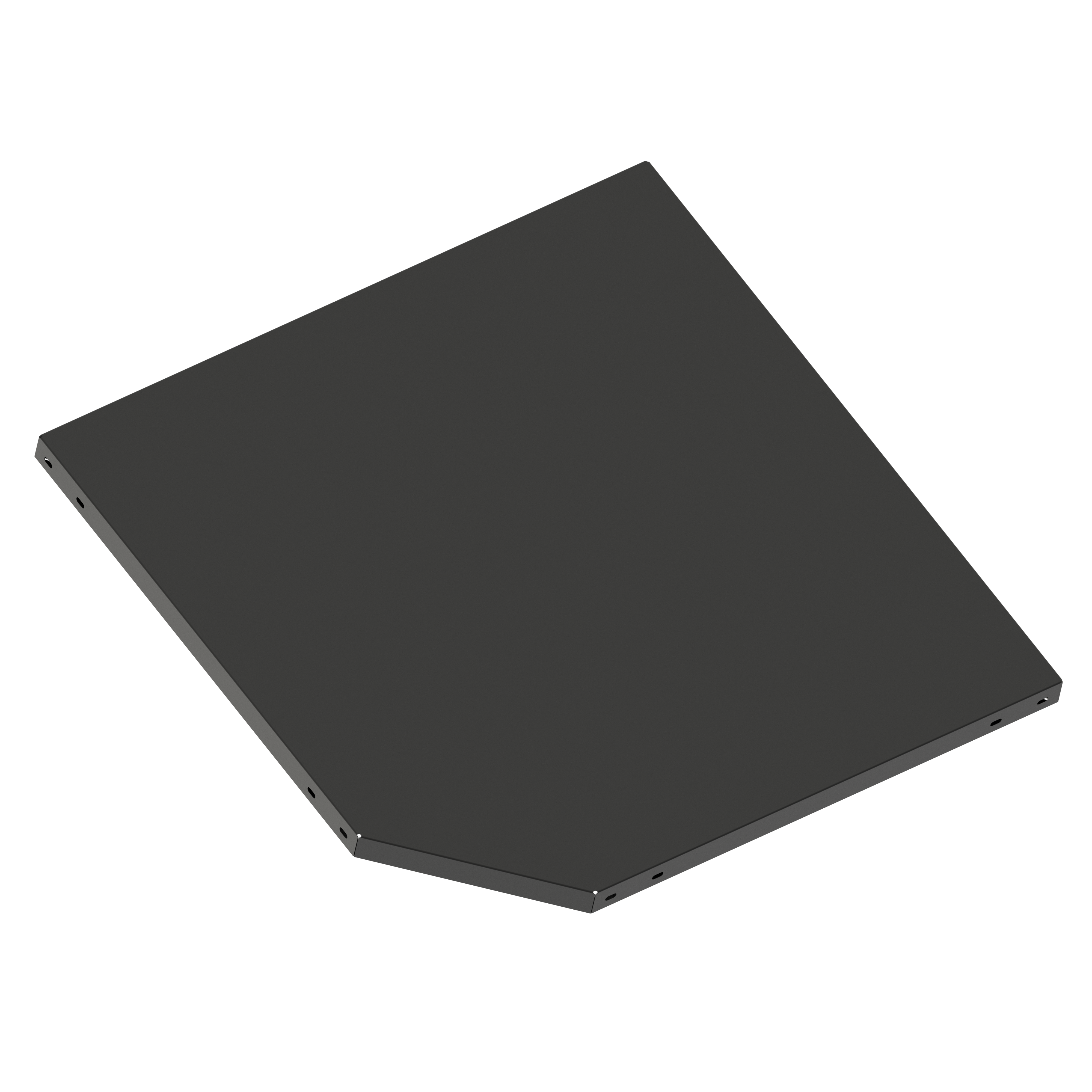 Półka narożna do systemu regałowego 50 x 50/65 cm Metalkas