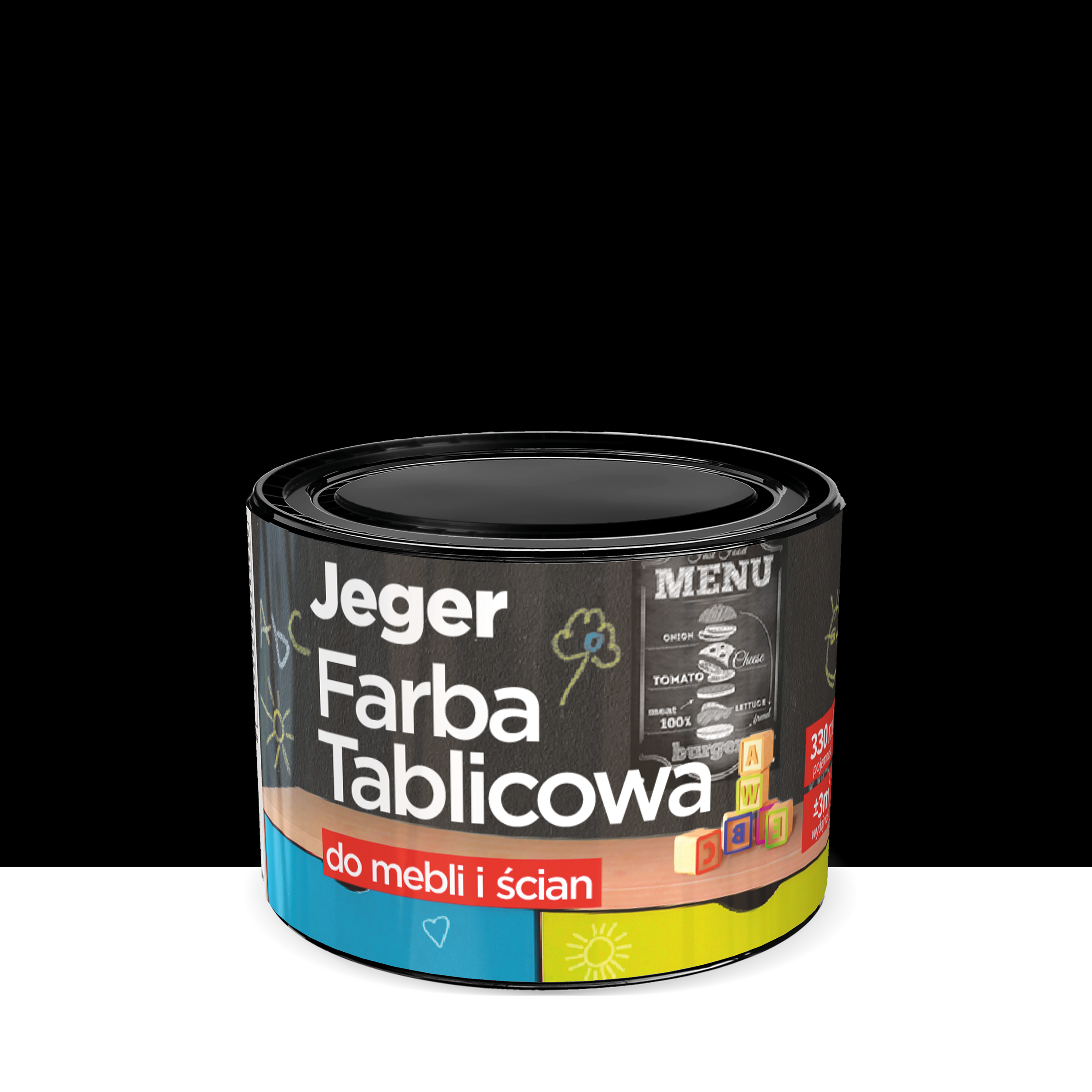 Farba tablicowa do mebli i ścian 0.33 l Czarna JEGER