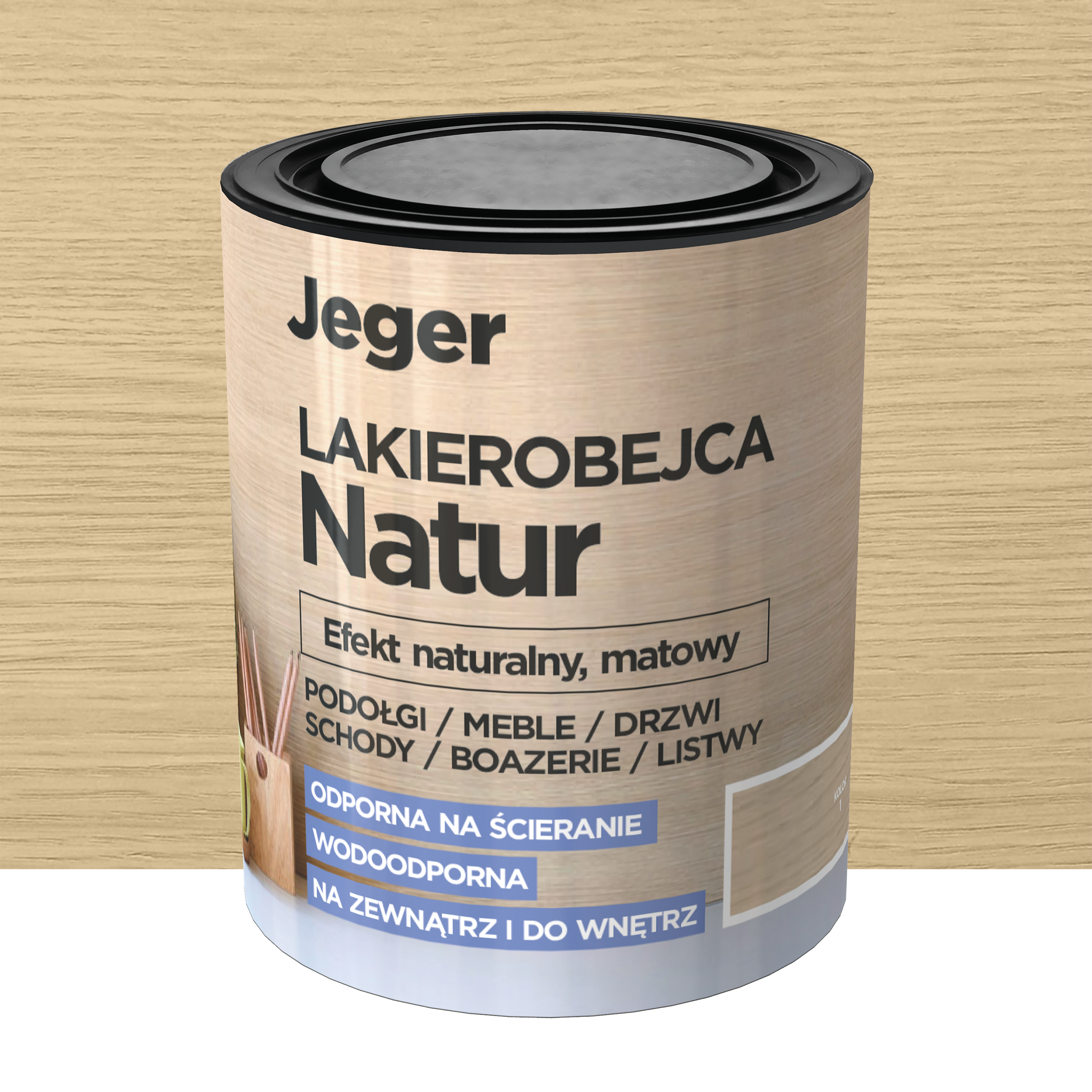 Lakierobejca NATUR 0.5 l kolor 9 Efekt naturalny matowy JEGER
