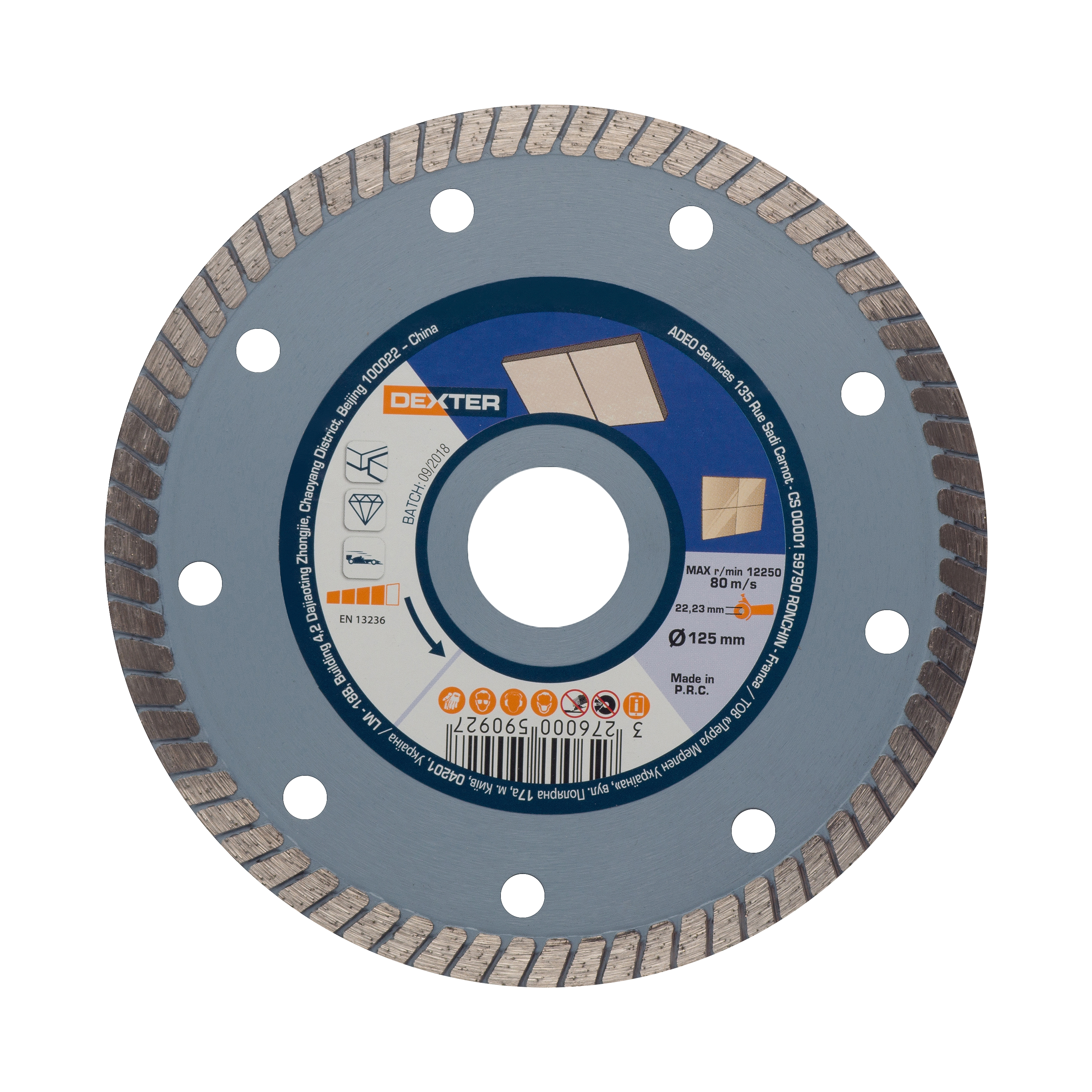 Tarcza diamentowa TURBO 125 x 1.8 x 22.2 mm DEXTER
