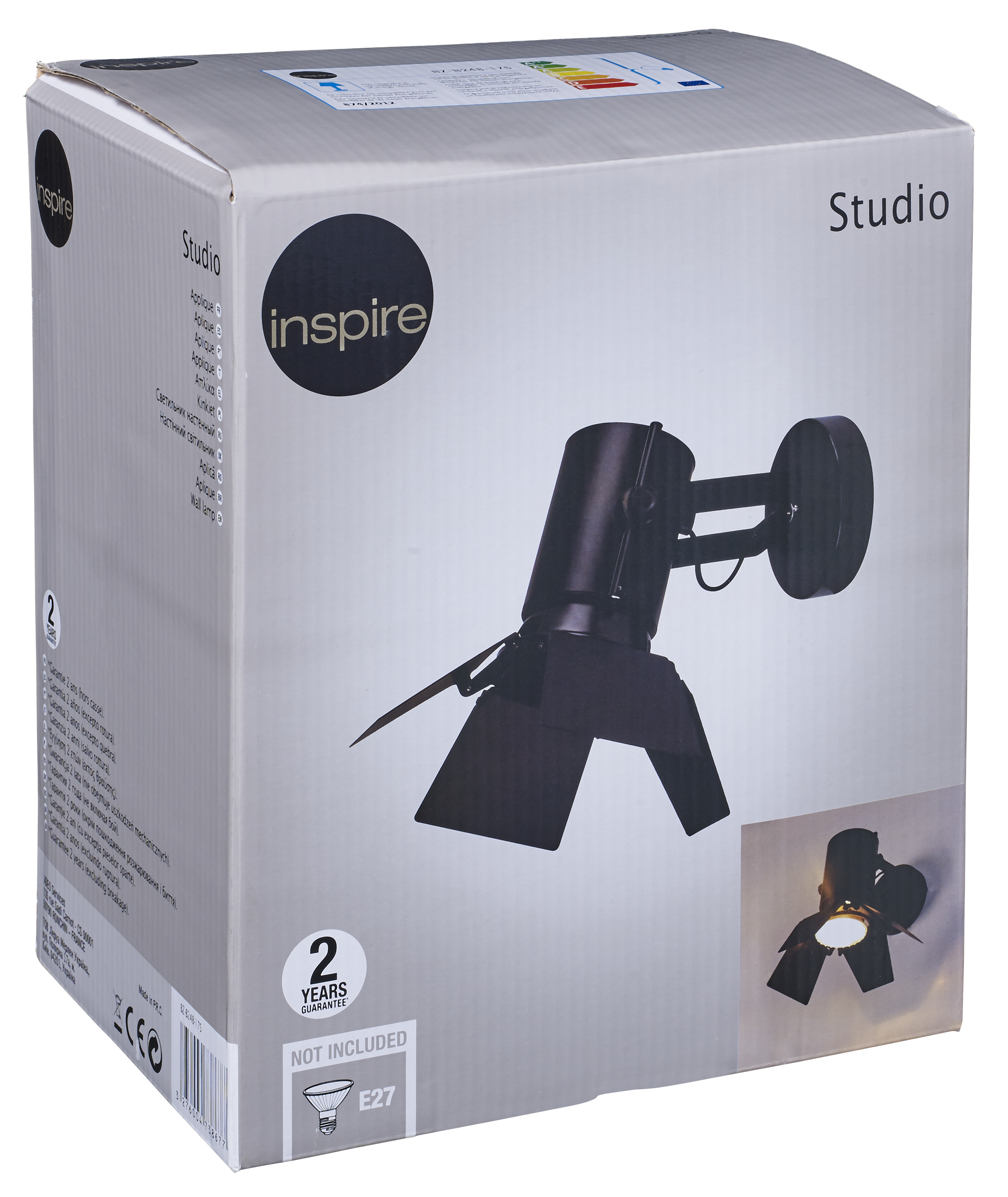 Kinkiet STUDIO czarny E27 INSPIRE - 7