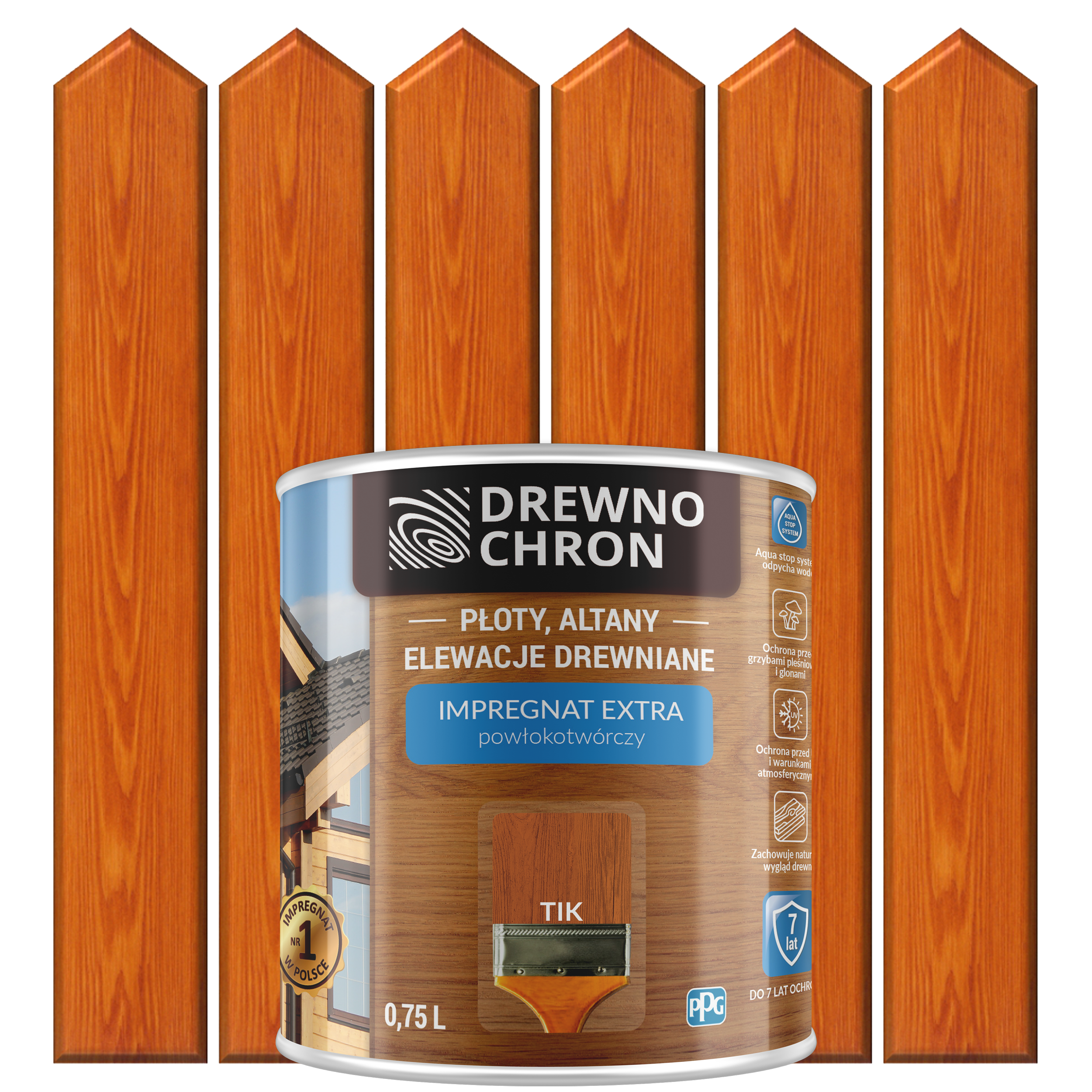 Impregnat do drewna Drewnochron Extra powłokotwórczy 0.75 l Tik