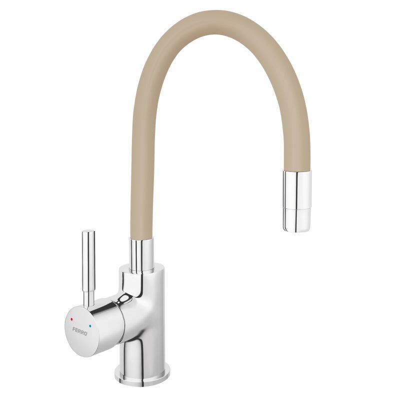 Bateria kuchenna z elastyczną wylewką U 34 cm Fitness Beż Ferro