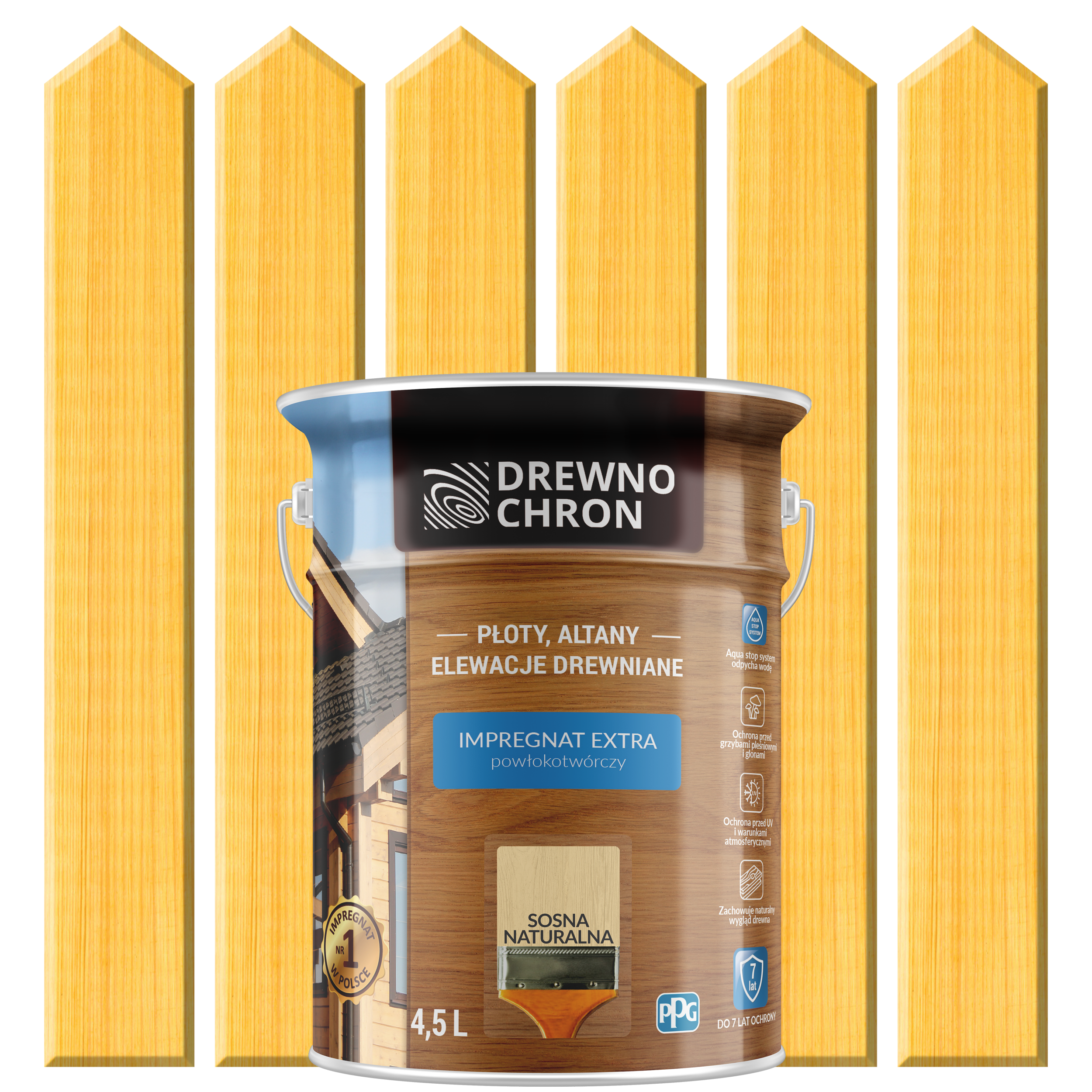 Impregnat do drewna Drewnochron Extra powłokotwórczy 4.5 l Sosna naturalna