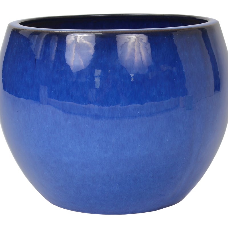 Donica szkliwiona śr. 48 cm mrozoodporna niebieska