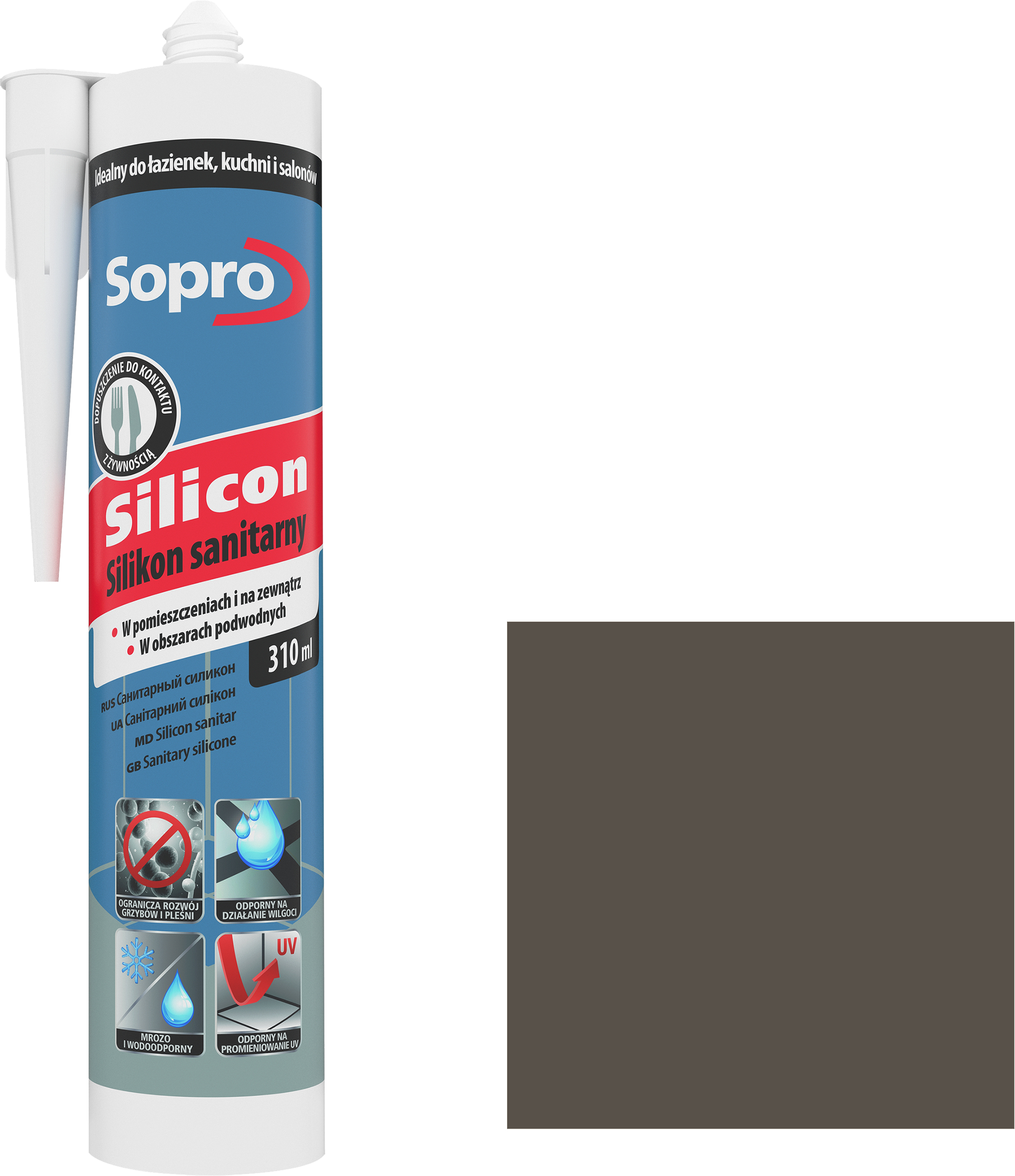 Silikon sanitarny Heban 62 310 ml Sopro - 2