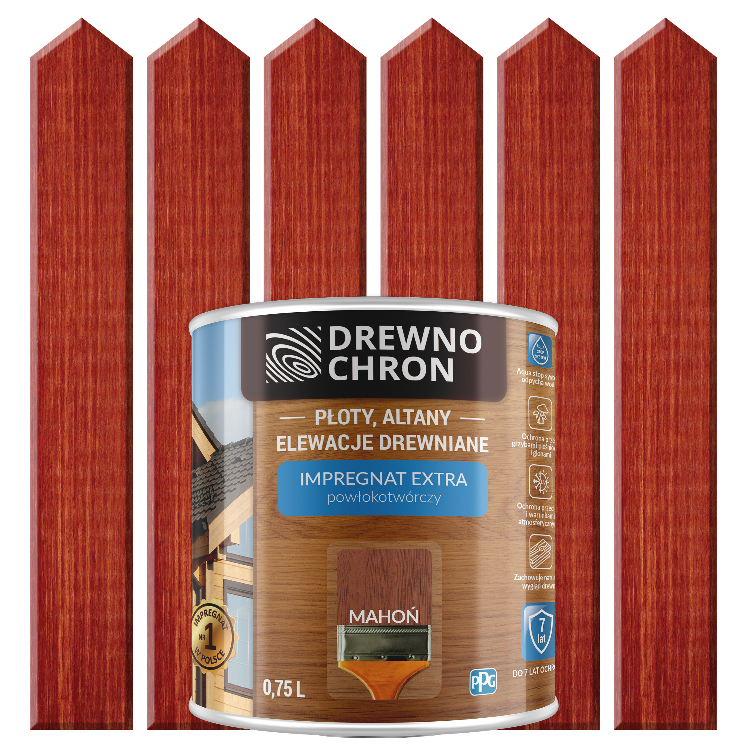 Impregnat do drewna Drewnochron Extra powłokotwórczy 0.75 l Mahoń