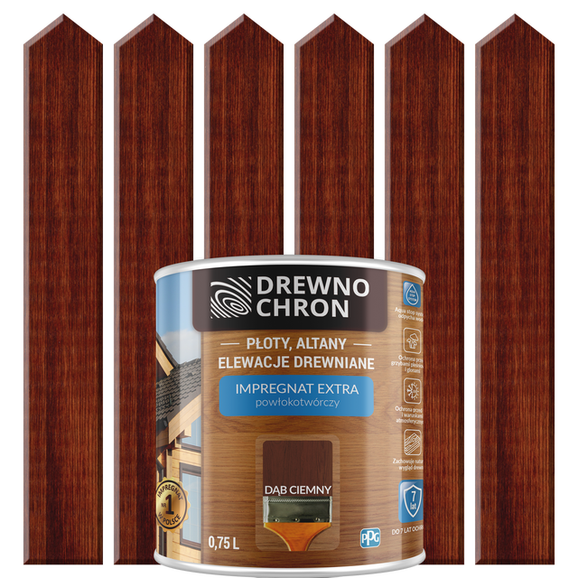 Impregnat do drewna Drewnochron Extra powłokotwórczy 0.75 l Dąb ciemny