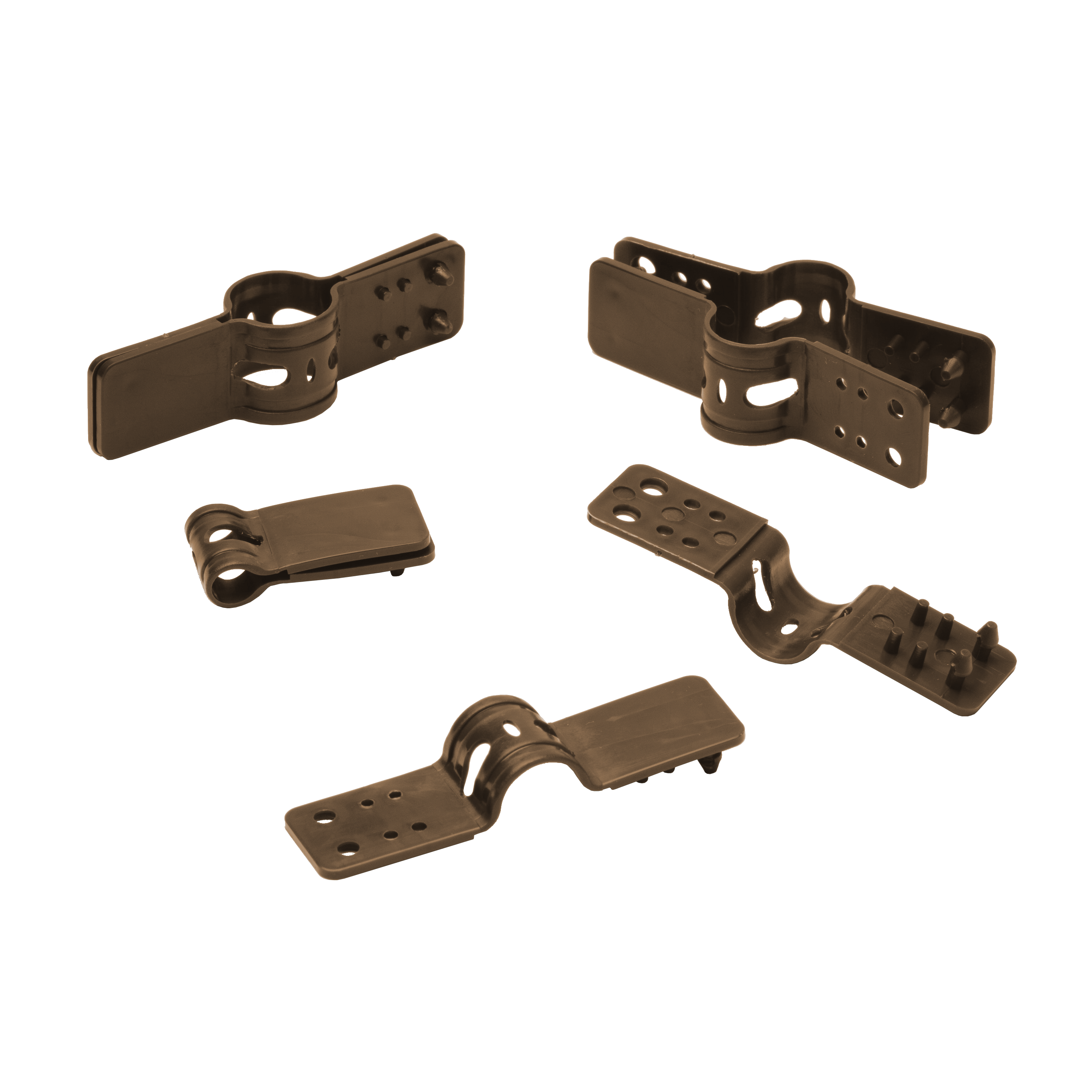 Fijación plástica para ocultación color marrón 7.6 cm de largo