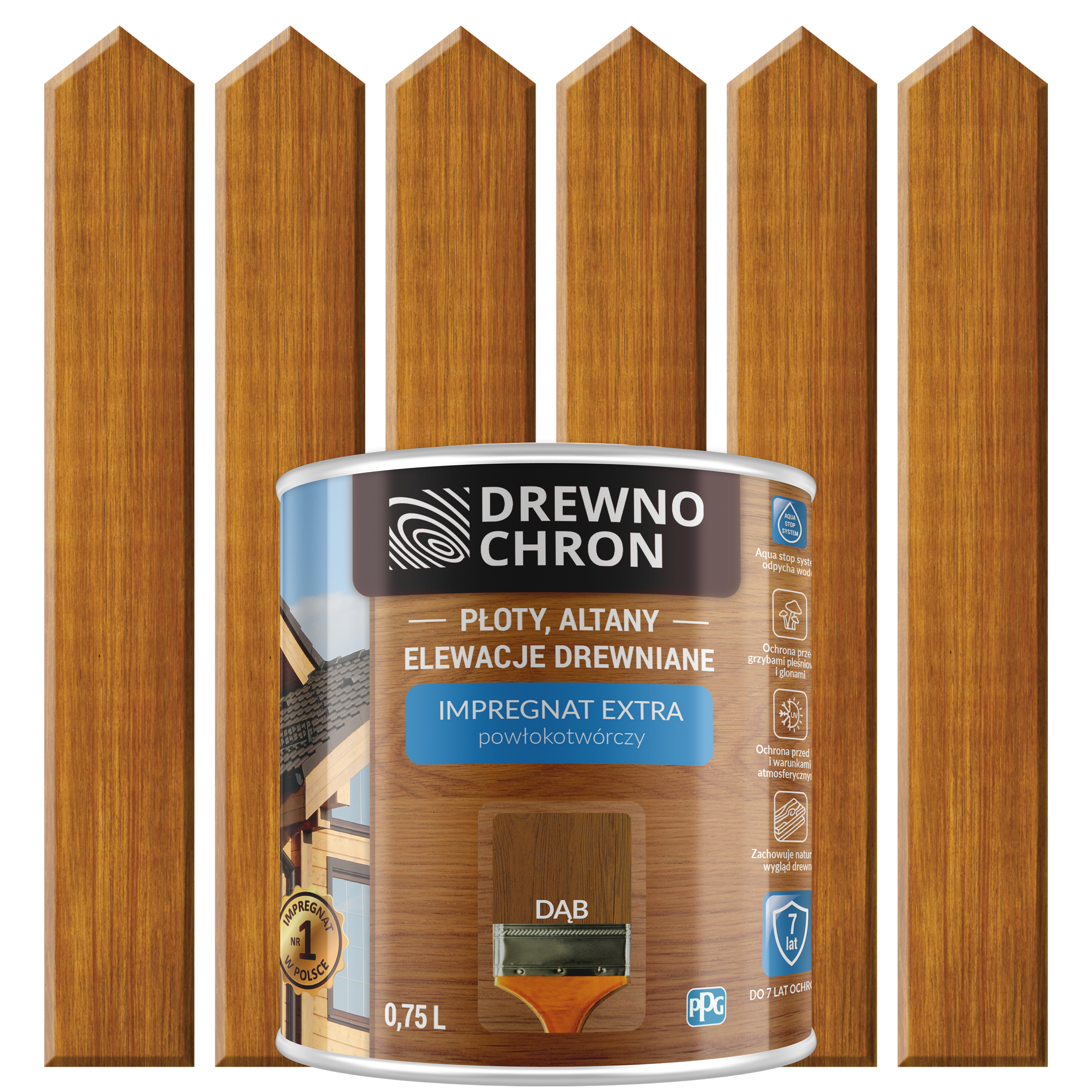 Impregnat do drewna Drewnochron Extra powłokotwórczy 0.75 l Dąb