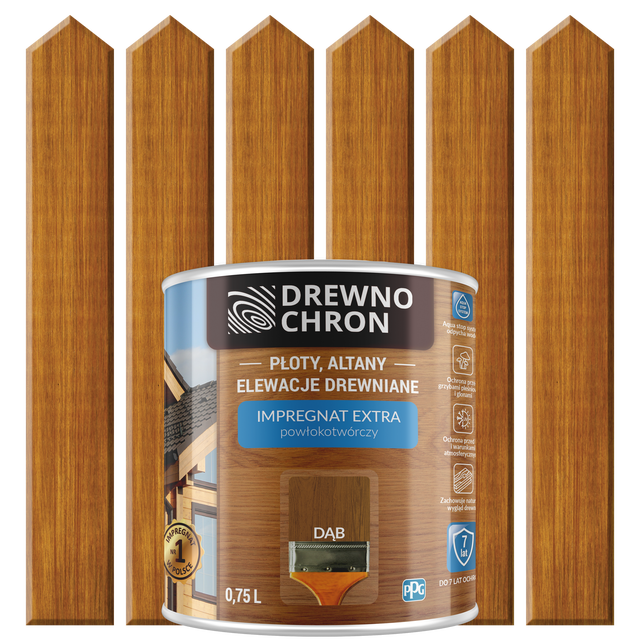 Impregnat do drewna Drewnochron Extra powłokotwórczy 0.75 l Dąb