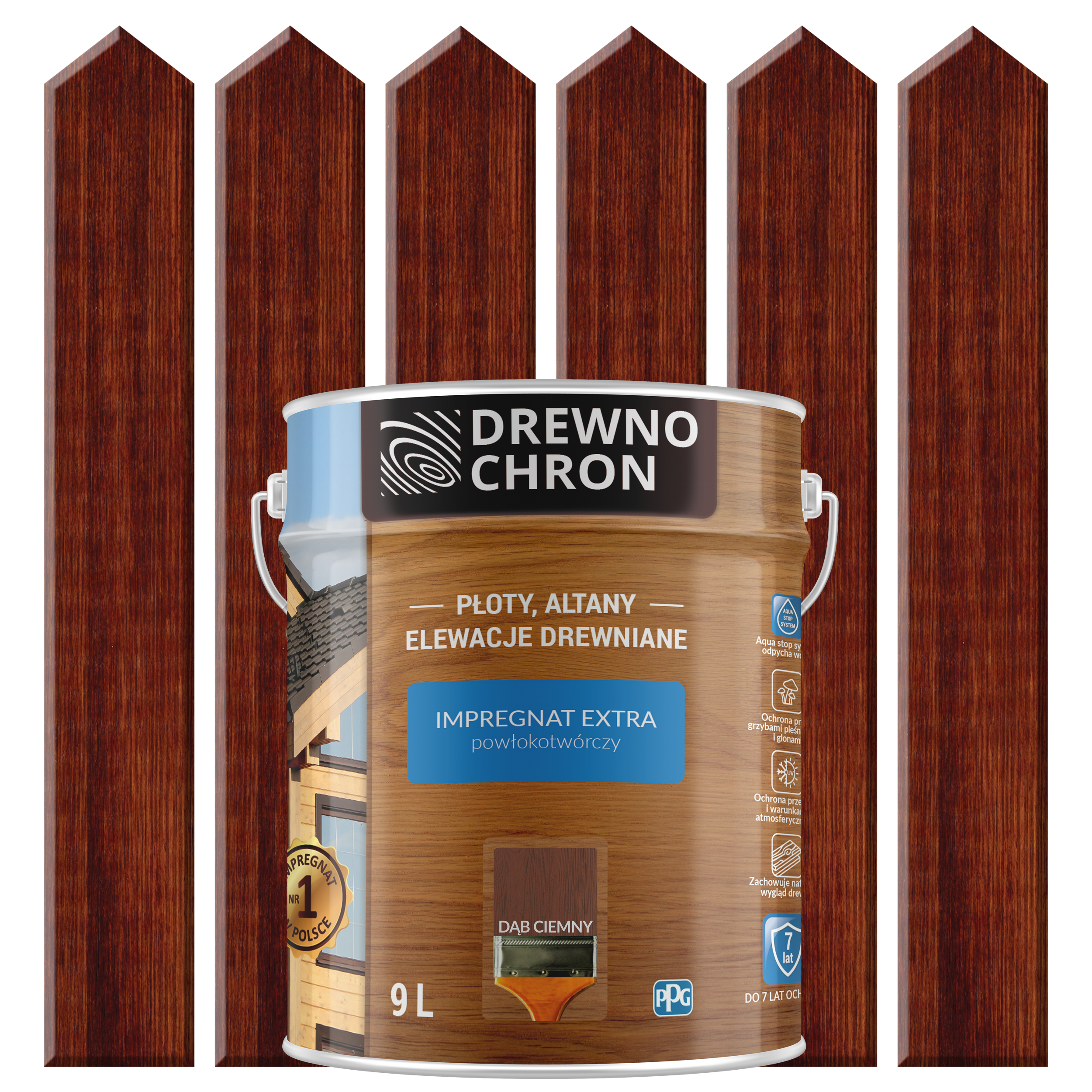 Impregnat do drewna EXTRA 9 l Dąb ciemny DREWNOCHRON