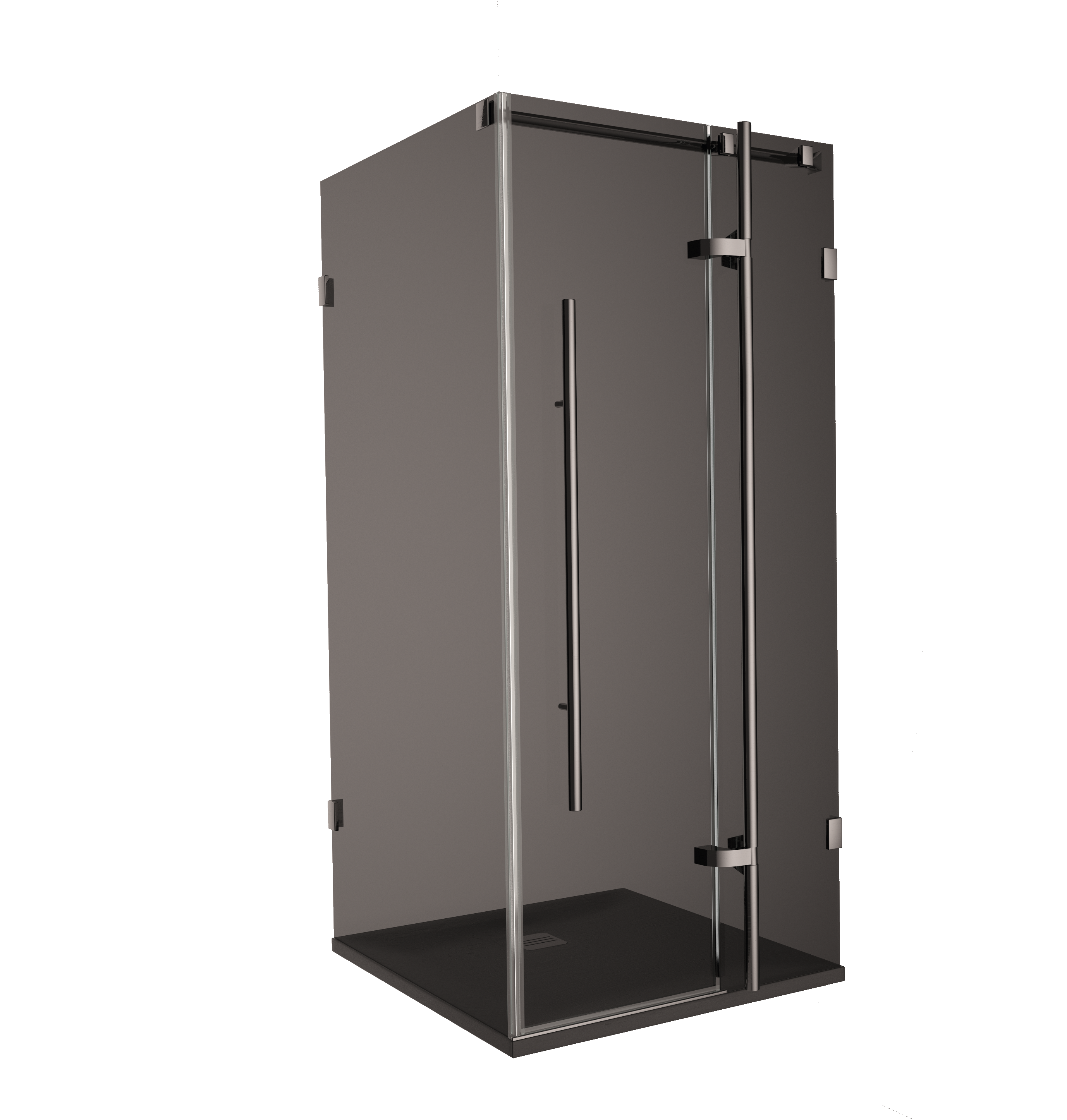 Kabina prysznicowa kwadratowa Ferra 90 x 90 x 190 cm chrom szkło grafitowe Wellneo - 5