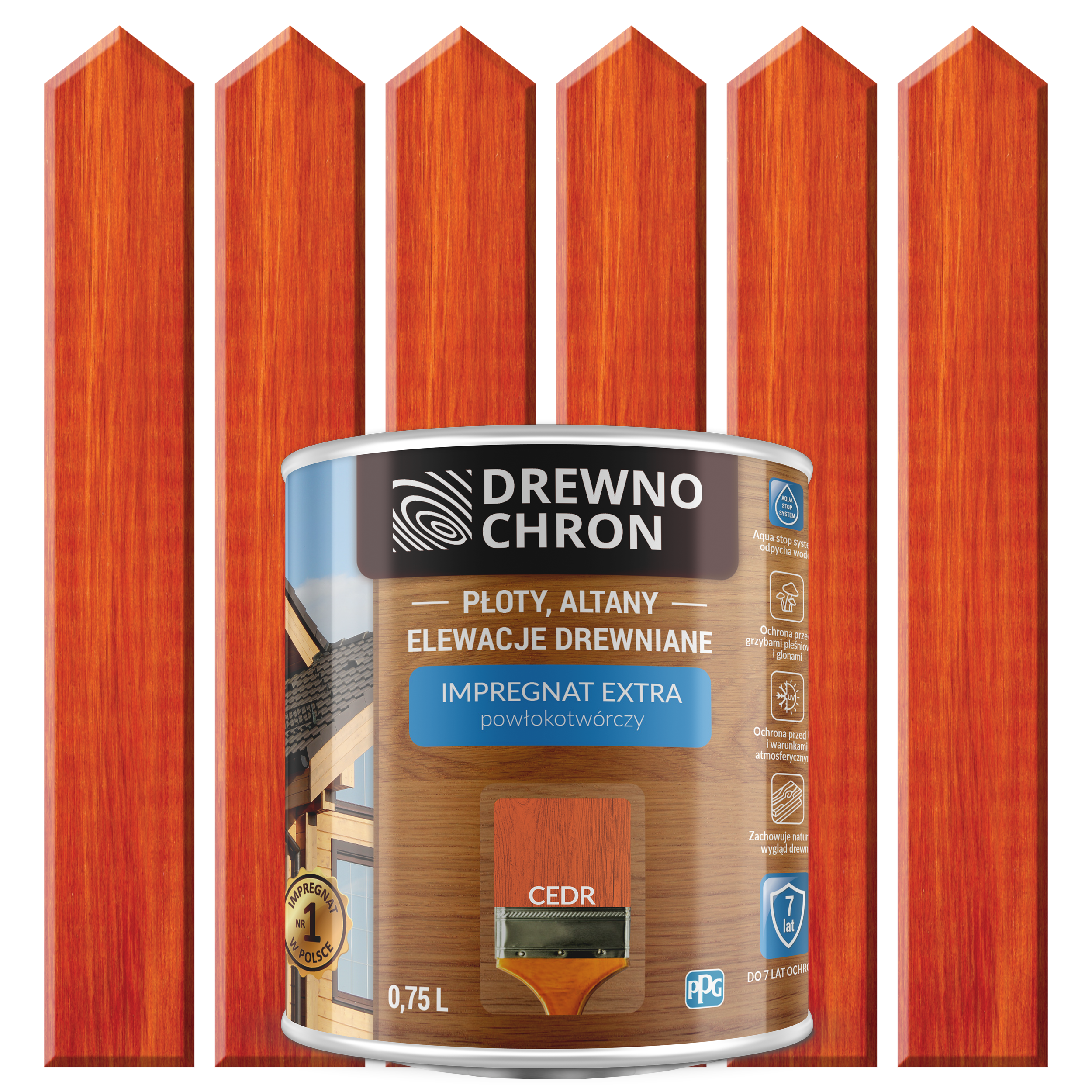 Impregnat do drewna Drewnochron Extra powłokotwórczy 0.75 l Cedr