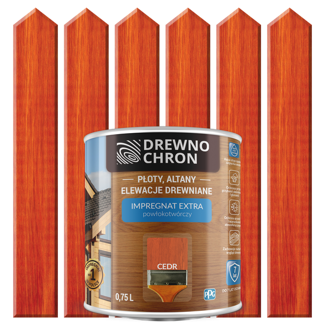 Impregnat do drewna Drewnochron Extra powłokotwórczy 0.75 l Cedr