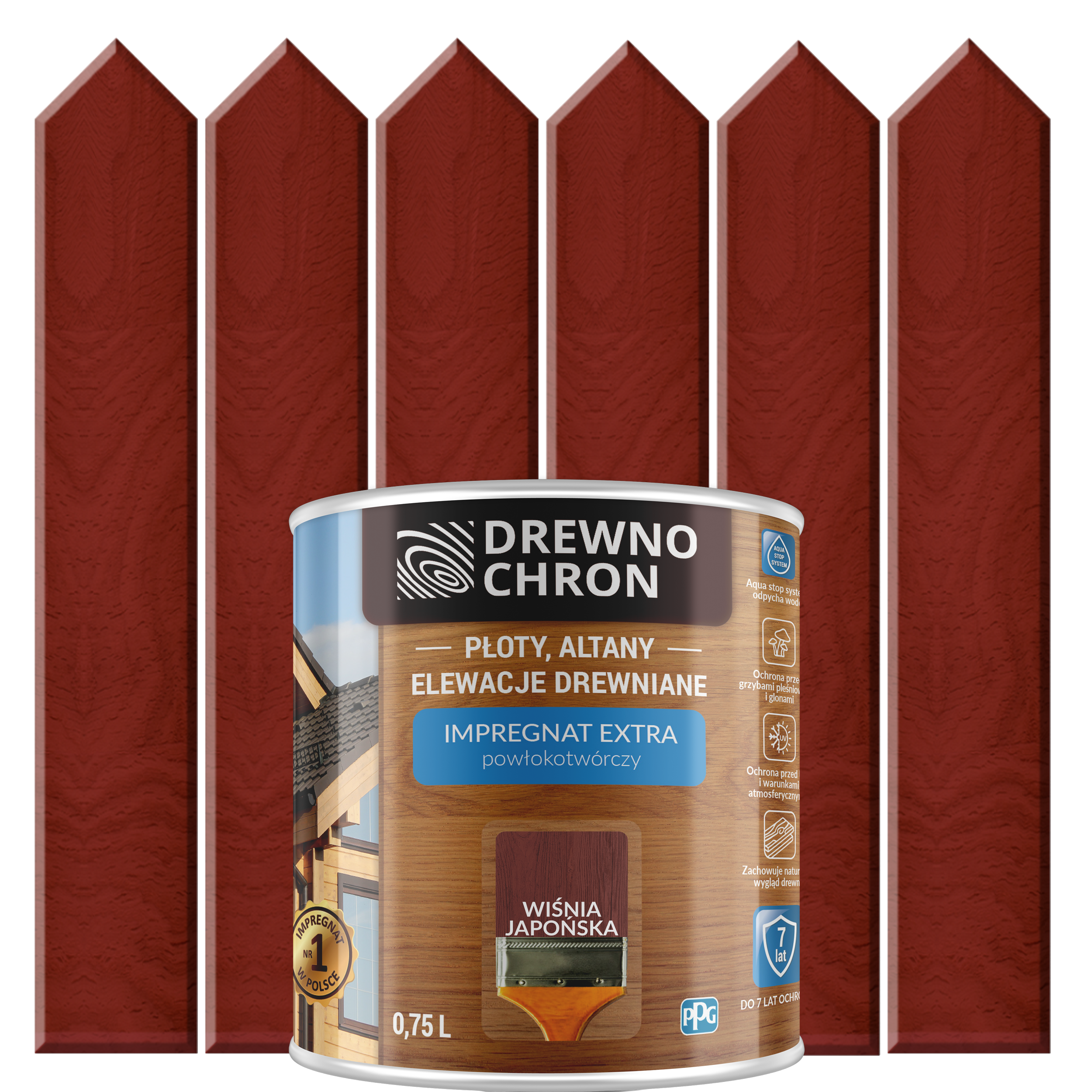 Impregnat do drewna Drewnochron Extra powłokotwórczy 0.75 l Wiśnia japońska