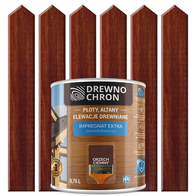 Impregnat do drewna Drewnochron Extra powłokotwórczy 0.75 l Orzech ciemny
