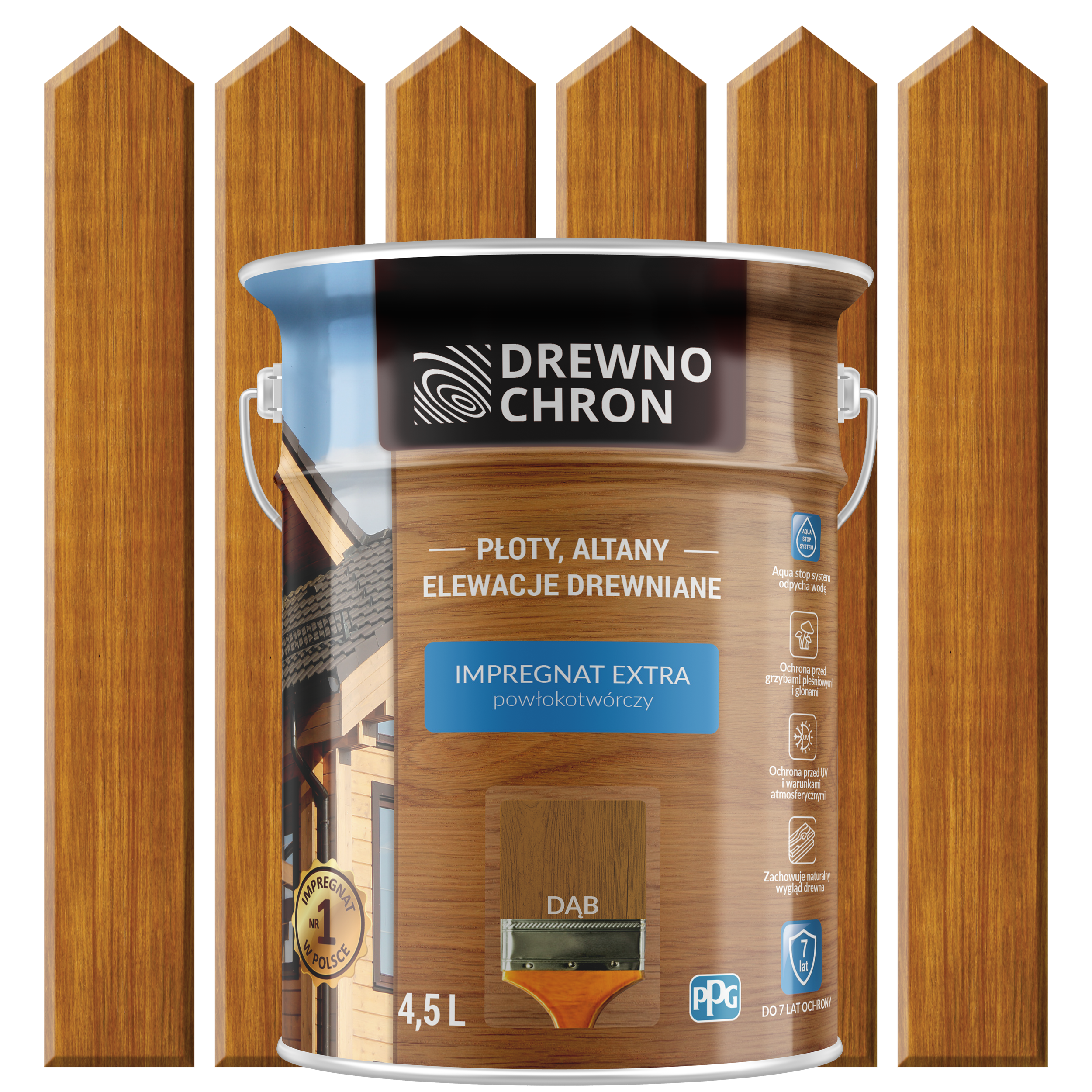 Impregnat do drewna Drewnochron Extra powłokotwórczy 4.5 l Dąb