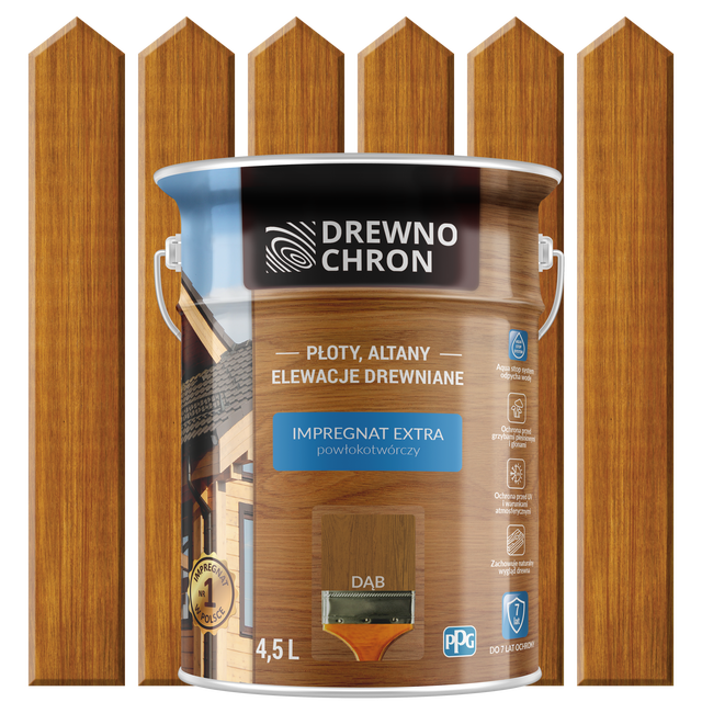 Impregnat do drewna Drewnochron Extra powłokotwórczy 4.5 l Dąb