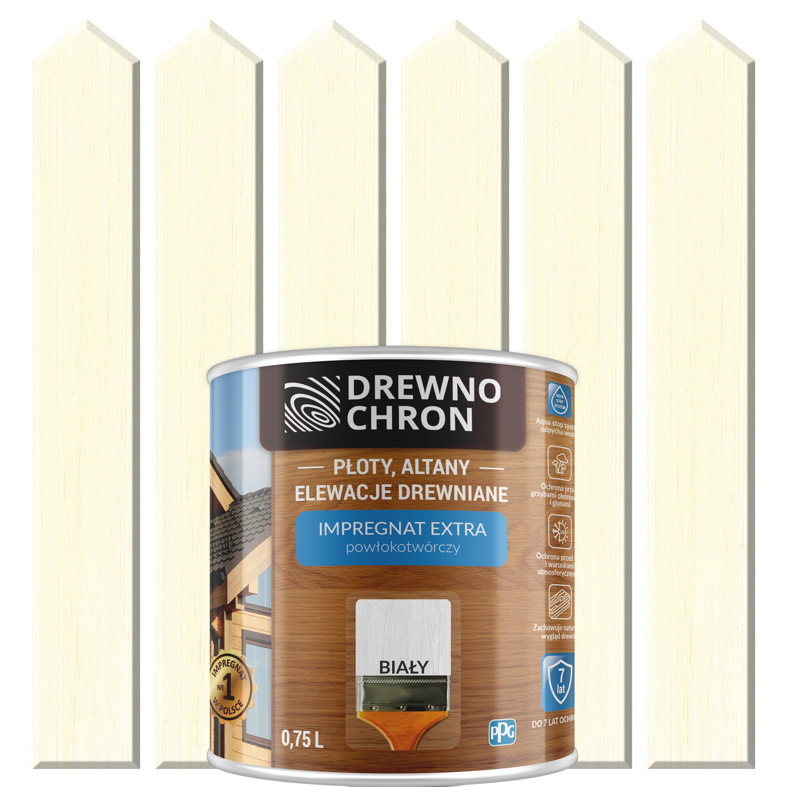 Impregnat do drewna Drewnochron Extra powłokotwórczy 0.75 l Biały