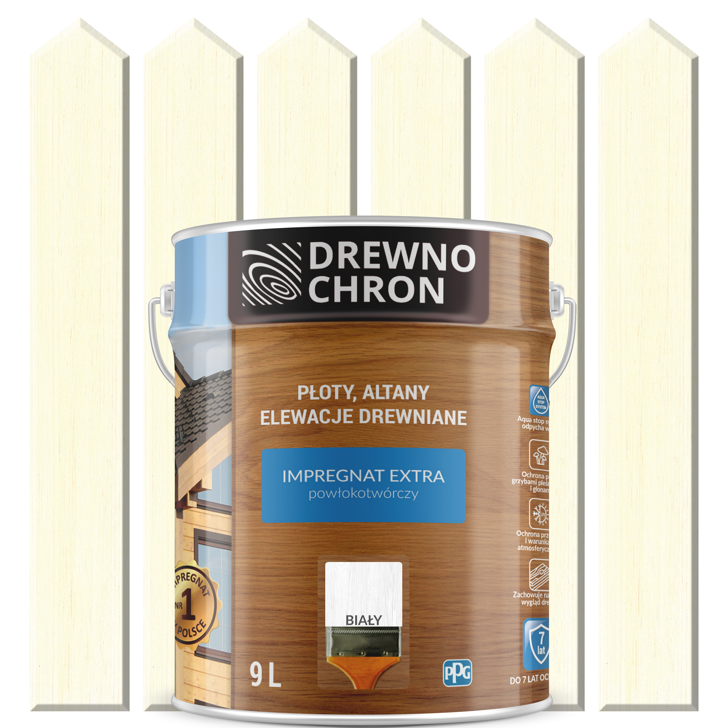 Impregnat do drewna Drewnochron Extra powłokotwórczy 9 l Biały