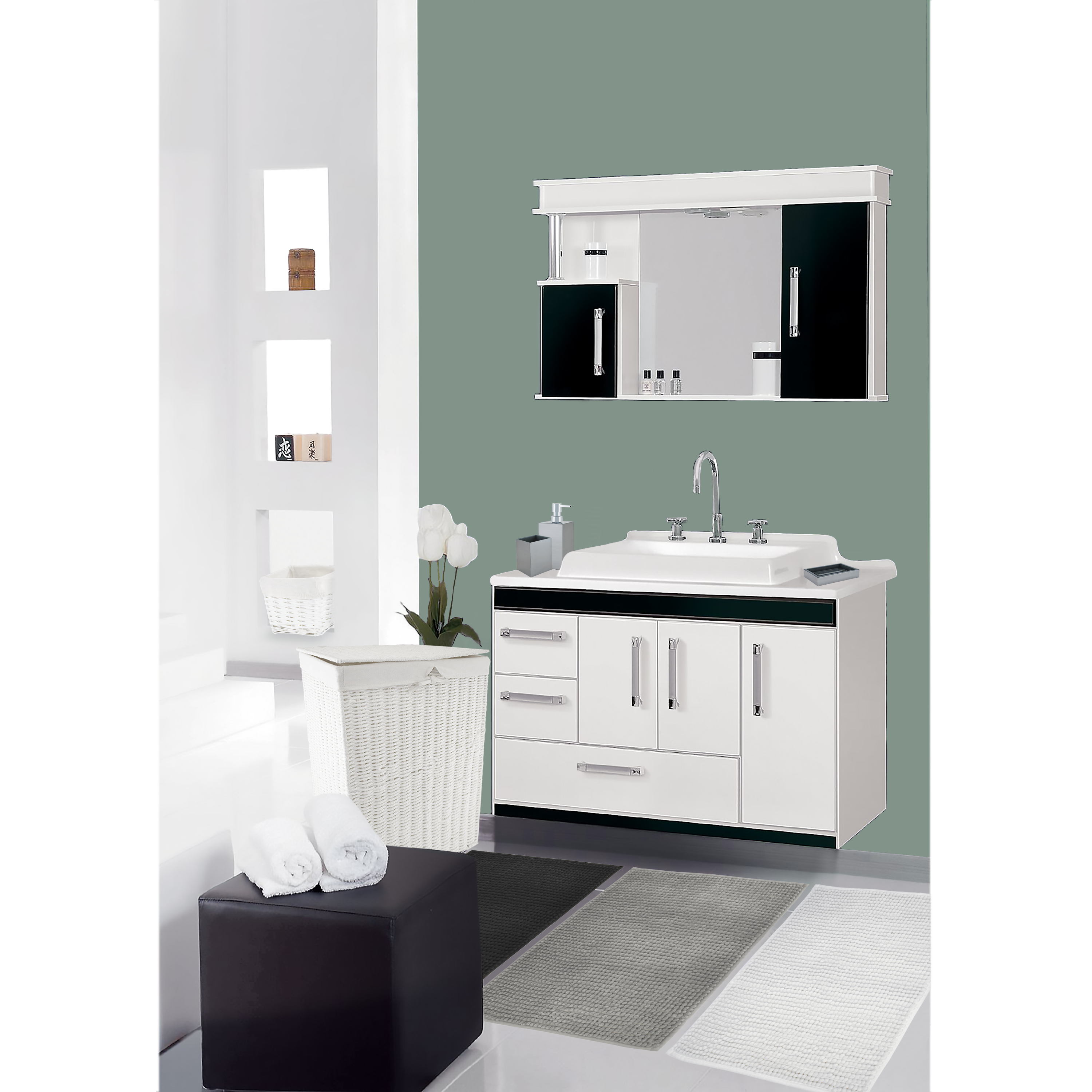 Dywanik łazienkowy Parma Czarny 40 x 60 Sepio - 2