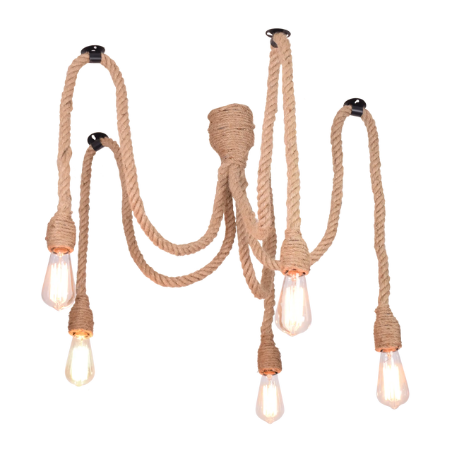 Lampa wisząca Rope pająk sznur 5 x E27 Il Mio