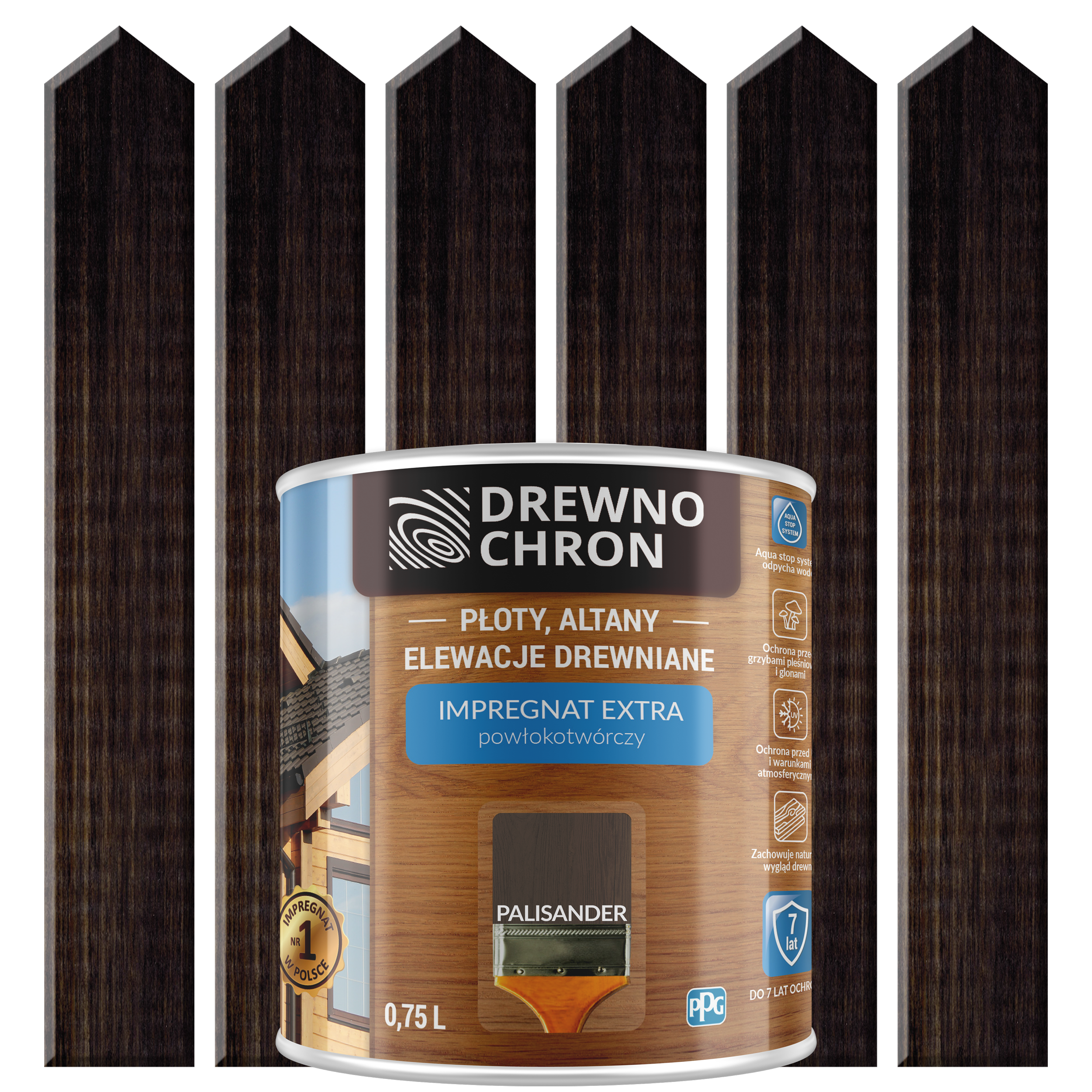 Impregnat do drewna Drewnochron Extra powłokotwórczy 0.75 l Palisander