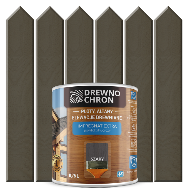Impregnat do drewna Drewnochron Extra powłokotwórczy 0.75 l Szary