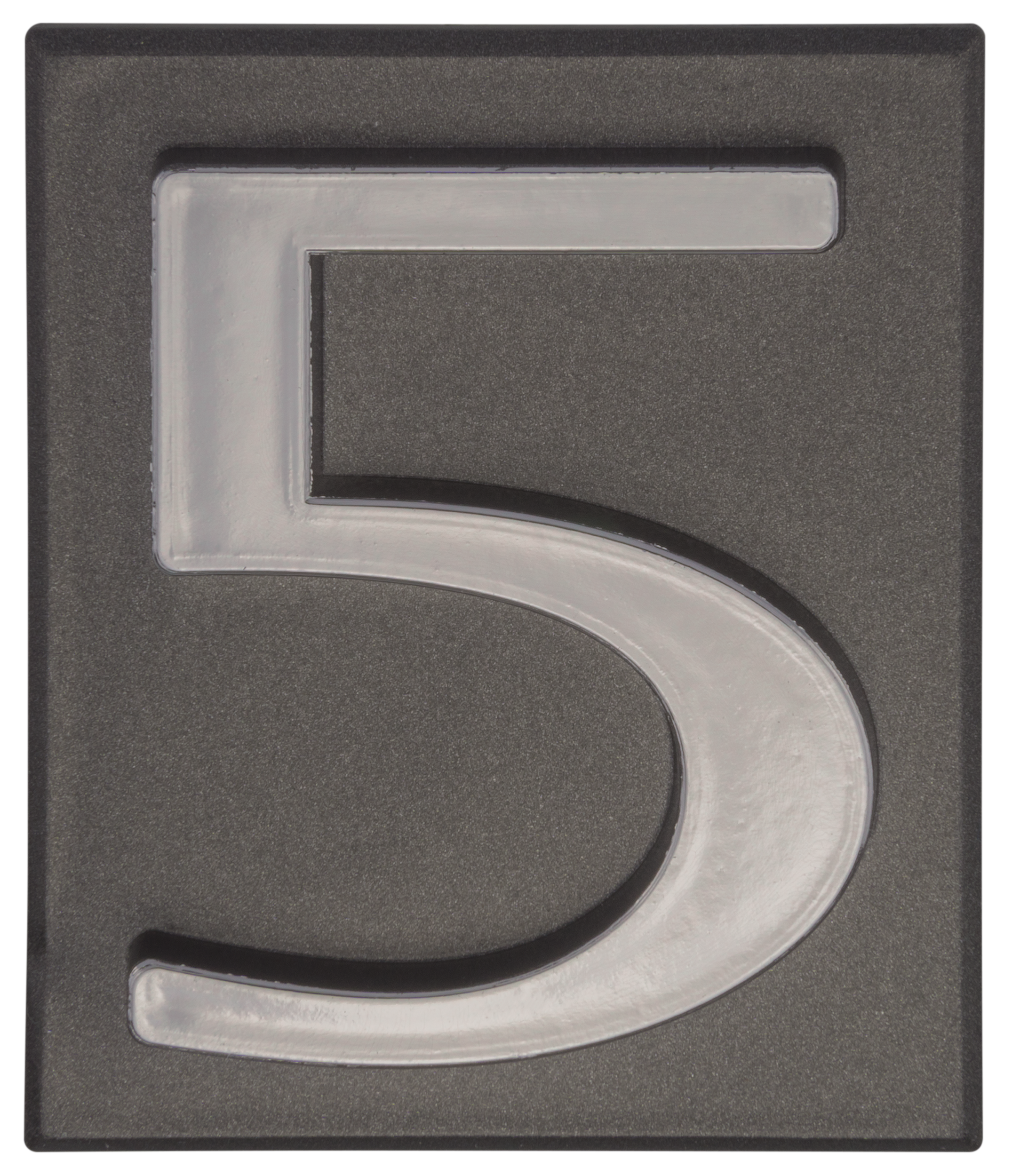 Cyfra 5 wys.5 cm plastikowa grafitowa