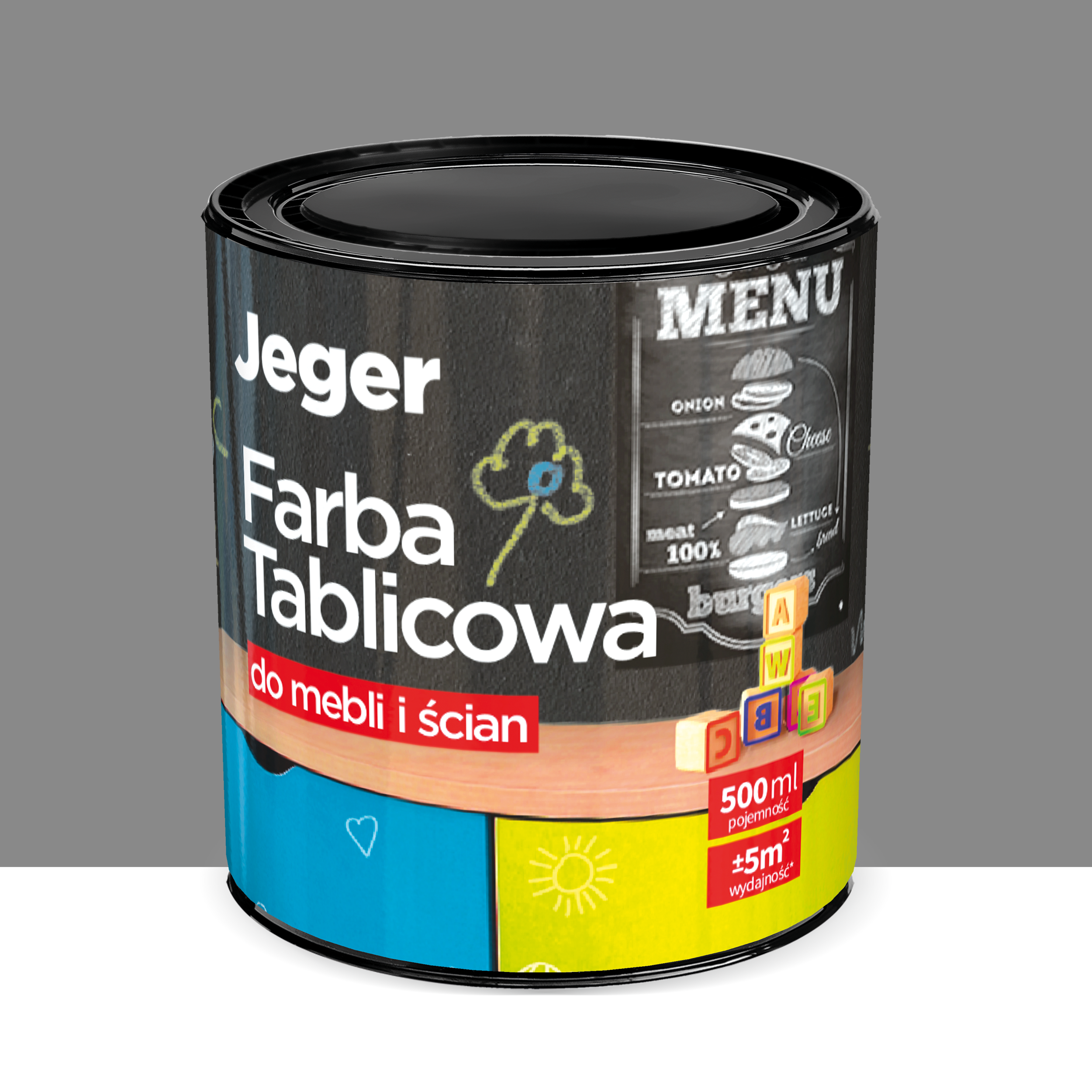 Farba tablicowa do mebli i ścian 0.5 l Szara JEGER