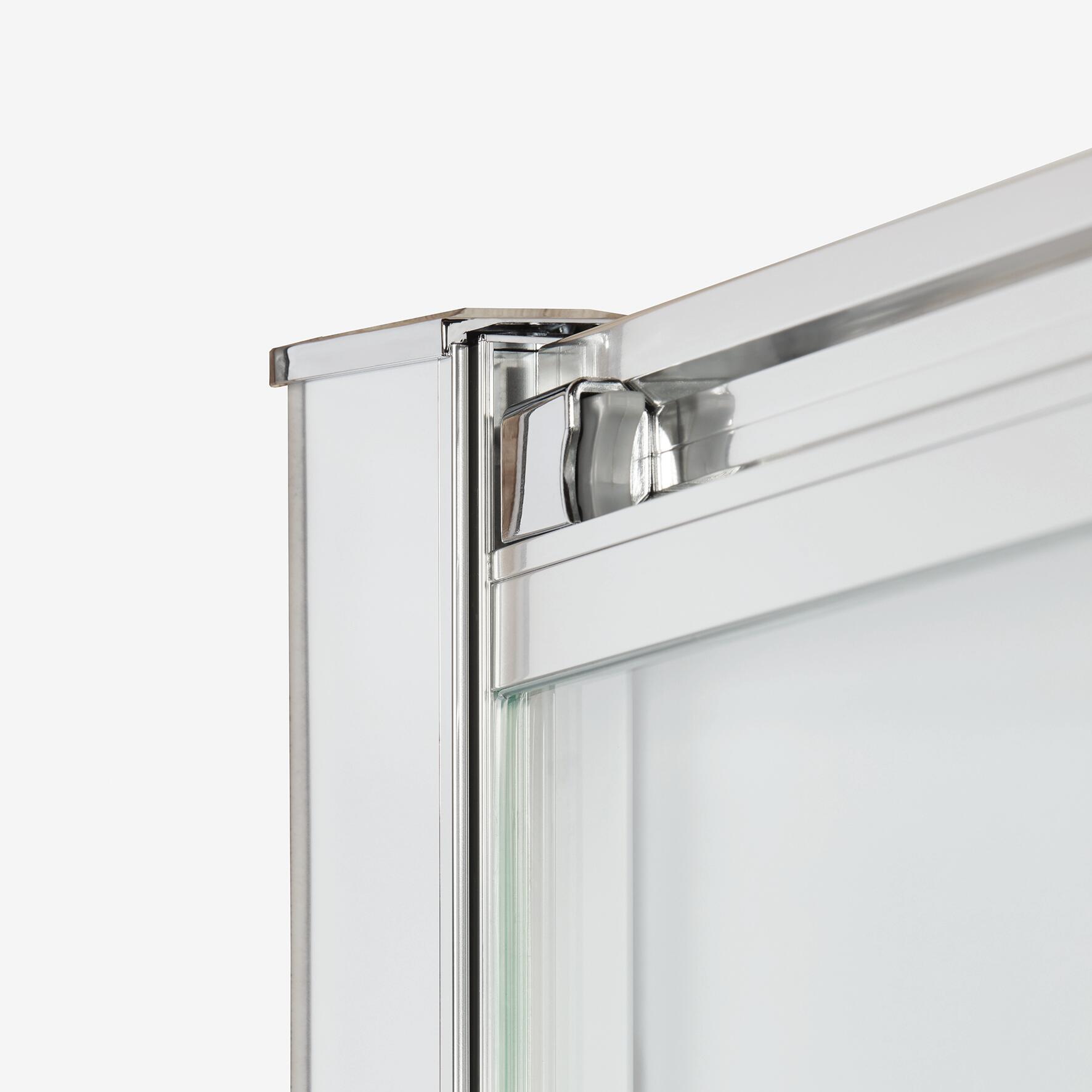 Porta doccia scorrevole L 165-170 cm x H 195 cm per nicchia in vetro trasparente SP. 8 mm, profilo lucido cromo, serie Namara - 3