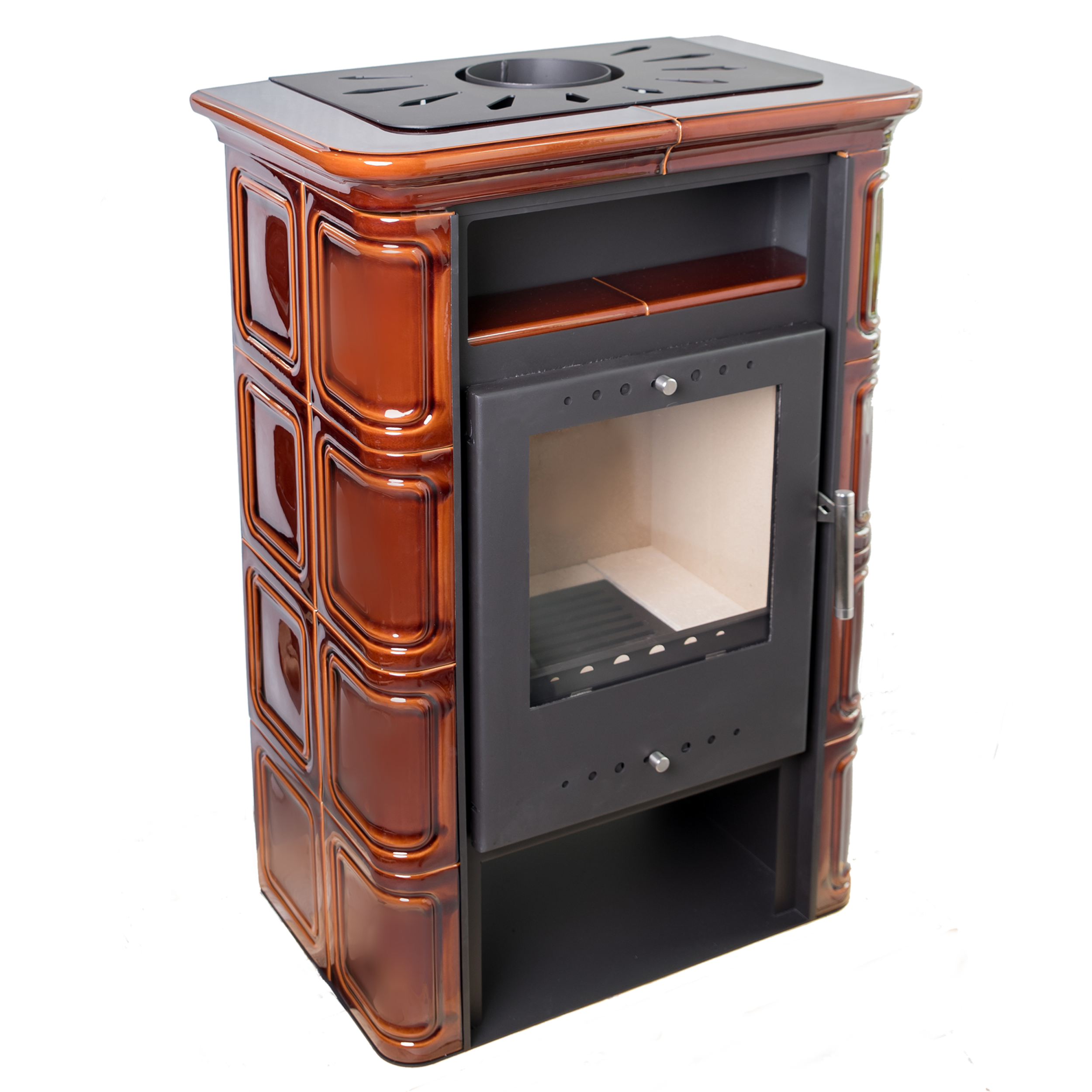 Piec kominkowy Vera 6kW brązowy Nordflam