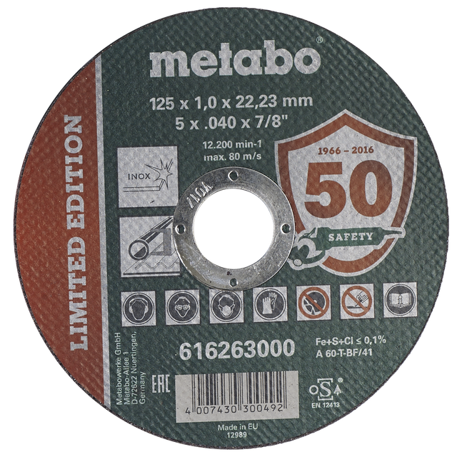 Tarcza do cięcia TF41 125 x 1.0 x 22.23 INOX METABO