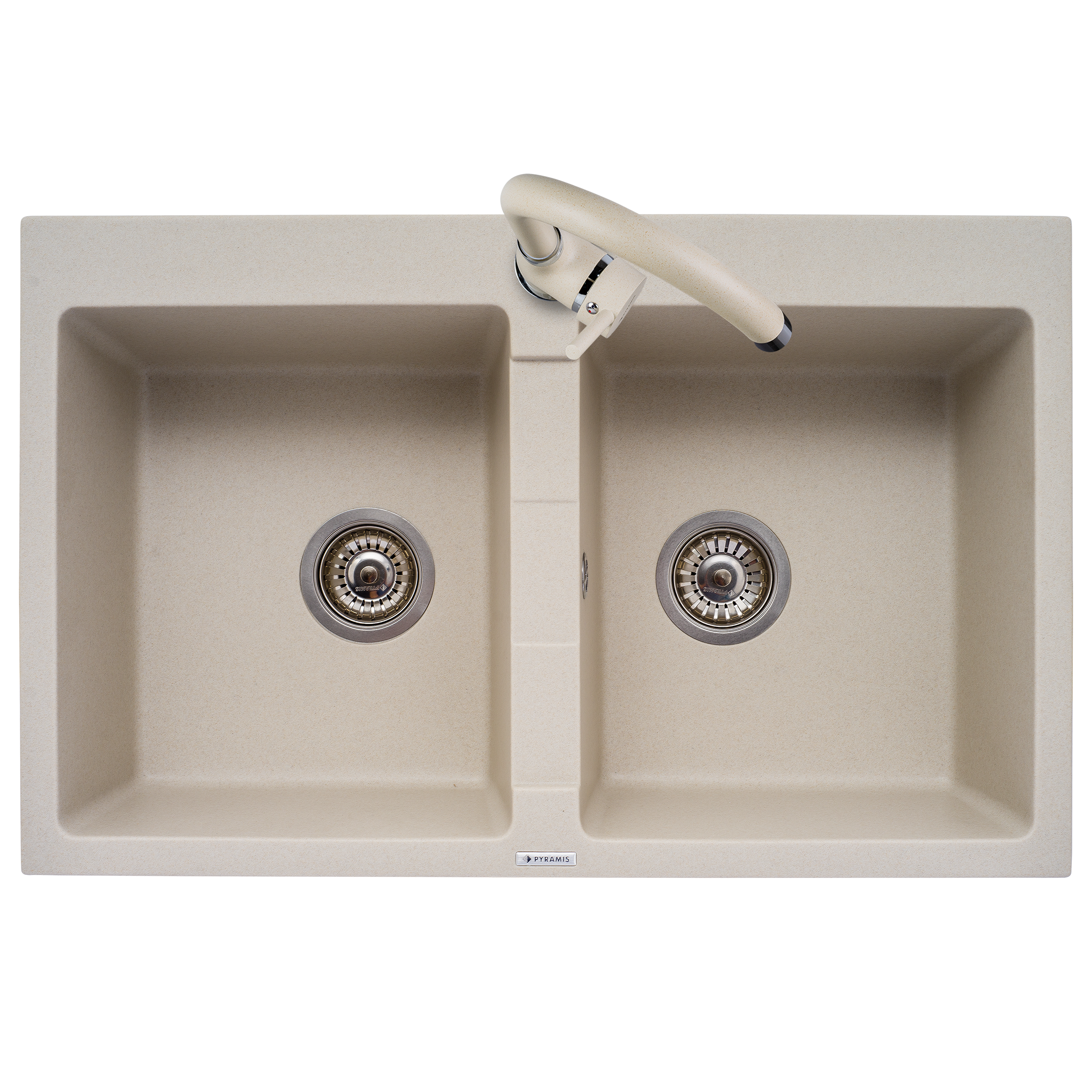 Zlewozmywak granitowy z baterią Senar 2 Pyramis