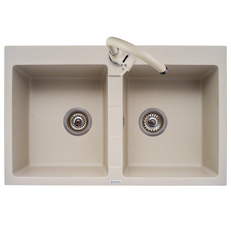 Zlewozmywak granitowy z baterią Senar 2 Pyramis