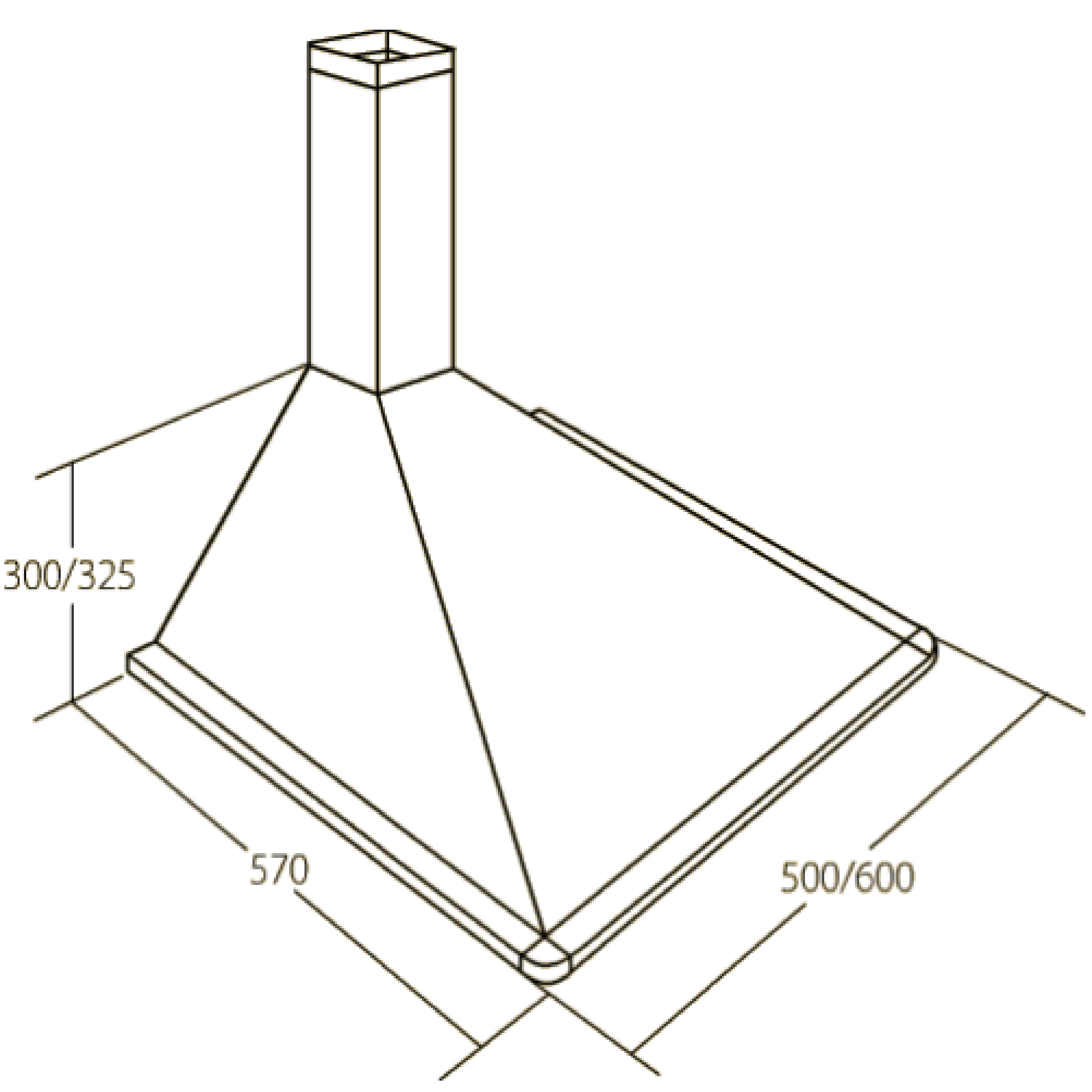 Okap kominowy WK-3 Elegant 320 brązowy 60 cm Akpo - 2