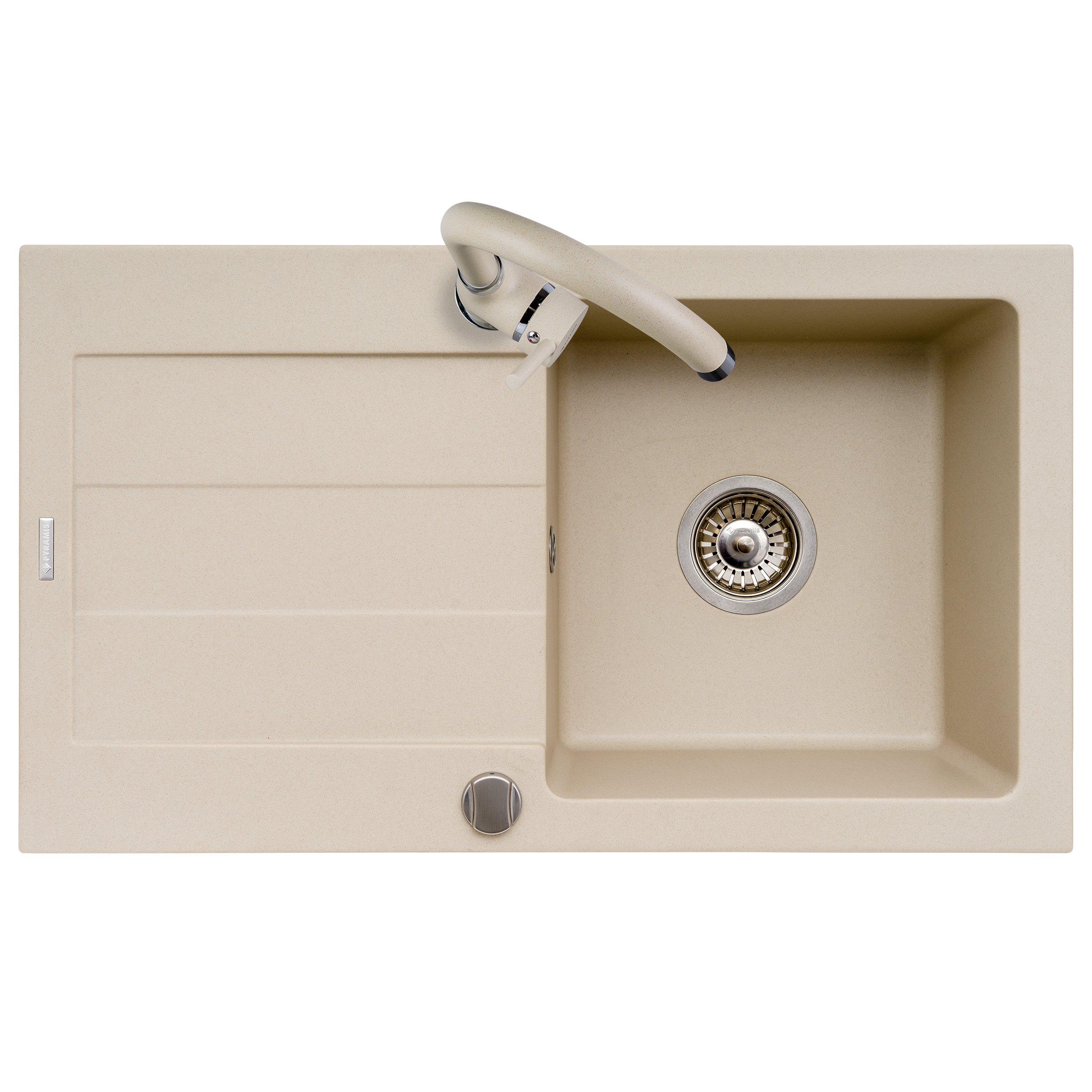 Zlewozmywak granitowy z baterią Senar 2 Pyramis