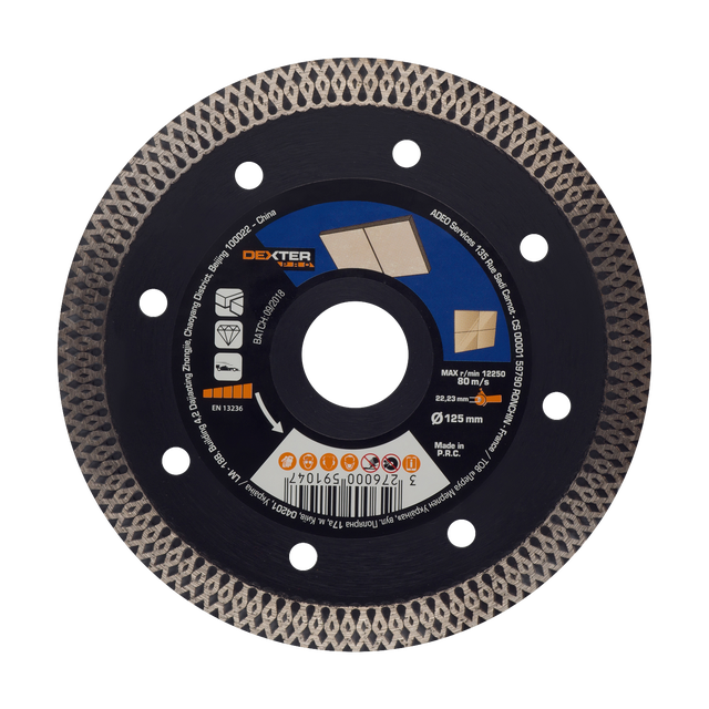 Tarcza diamentowa TURBO DO GRESU 125 x 1.6 x 22.2 mm DEXTER PRO