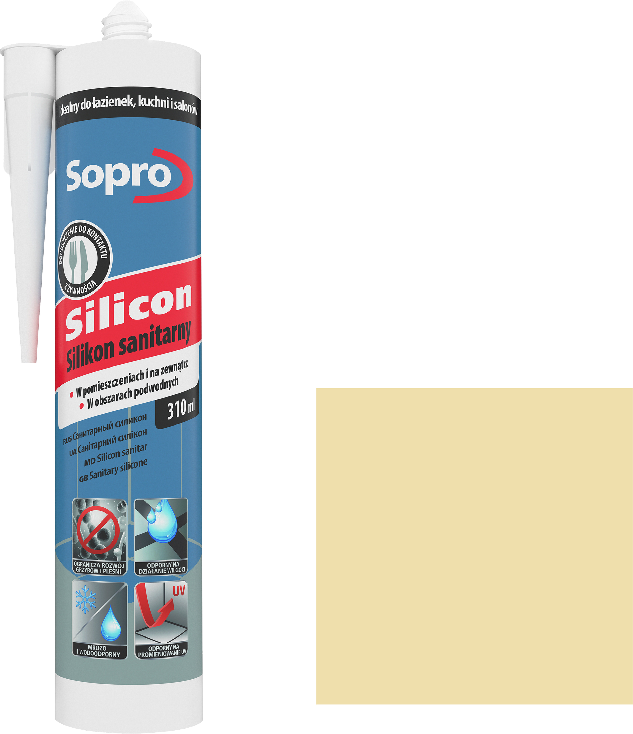 Silikon sanitarny 310 ml Pergamon 27 Sopro - 2