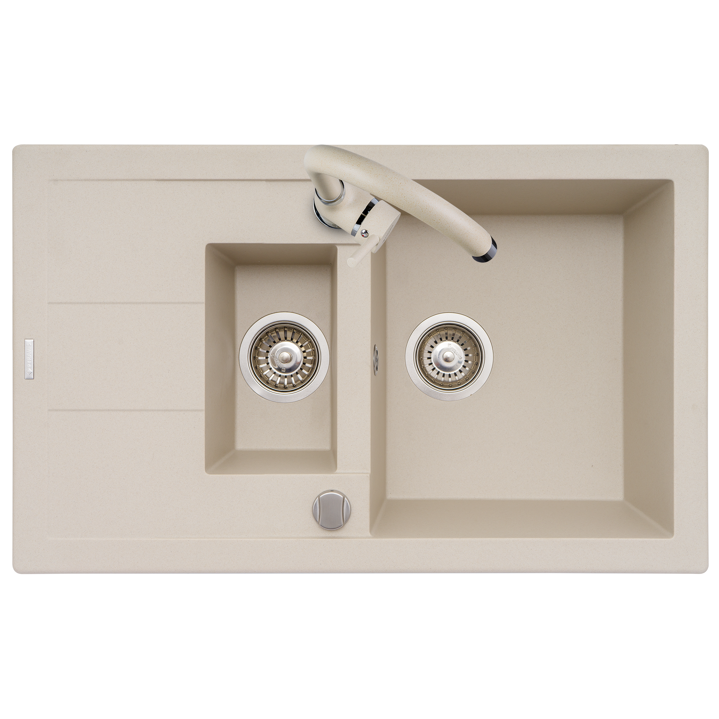 Zlewozmywak granitowy z baterią Senar 2 Pyramis