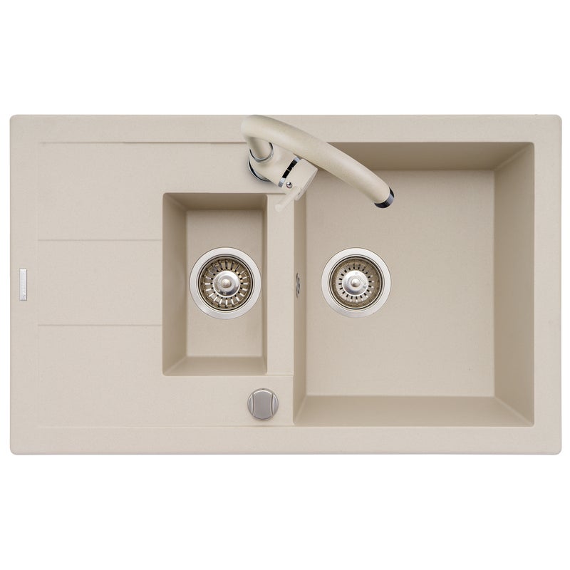 Zlewozmywak granitowy z baterią Senar 2 Pyramis