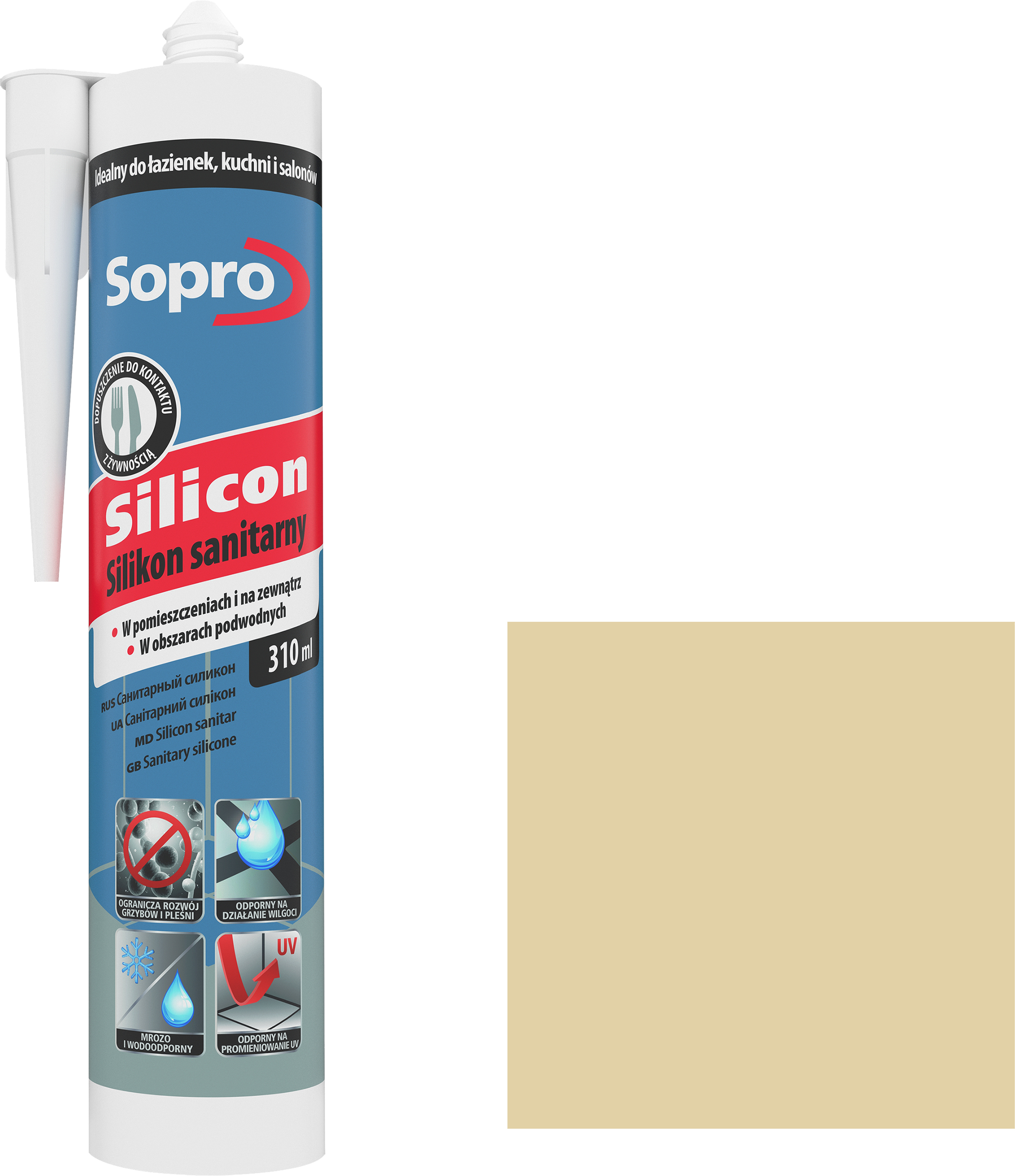 Silikon sanitarny 310 ml Jaśmin 28 Sopro - 2