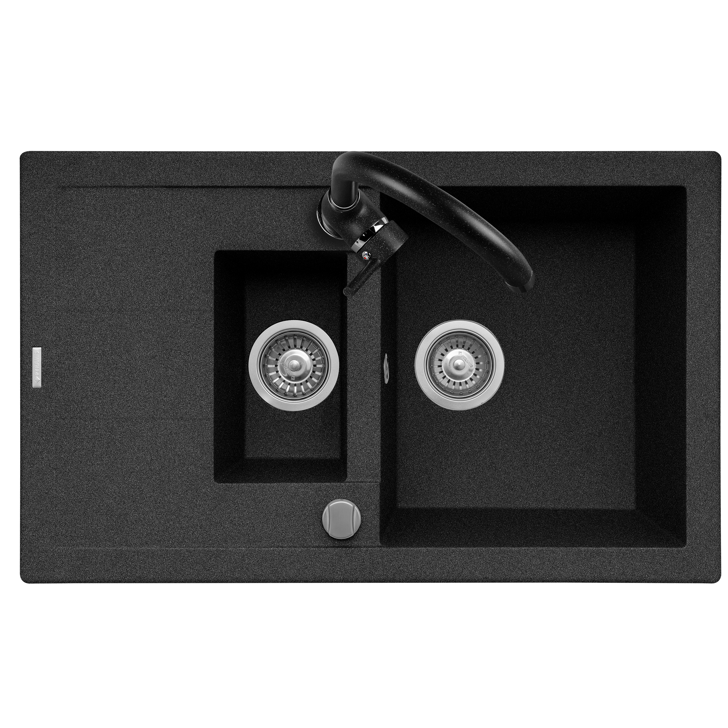 Zlewozmywak granitowy z baterią Senar 2 Pyramis