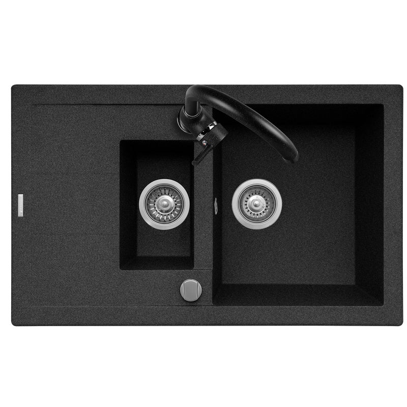 Zlewozmywak granitowy z baterią Senar 2 Pyramis