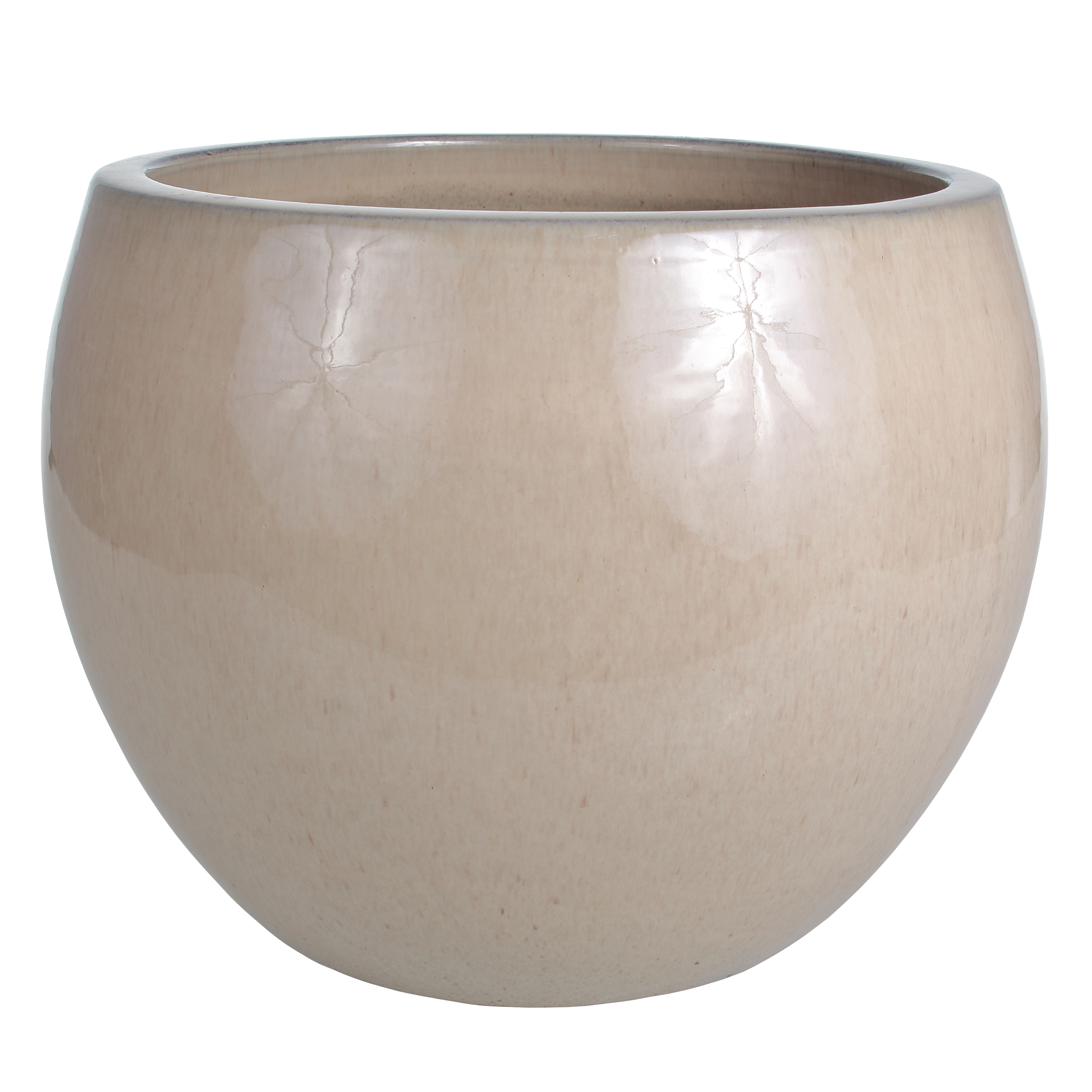 Donica szkliwiona śr. 48 cm mrozoodporna kremowa