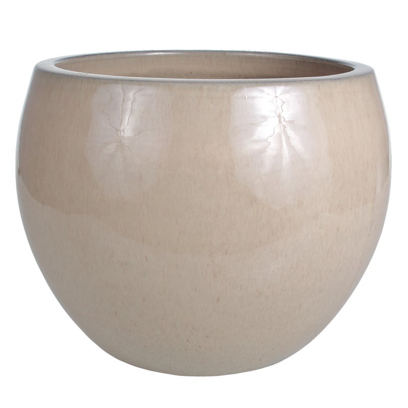 Donica szkliwiona śr. 48 cm mrozoodporna kremowa