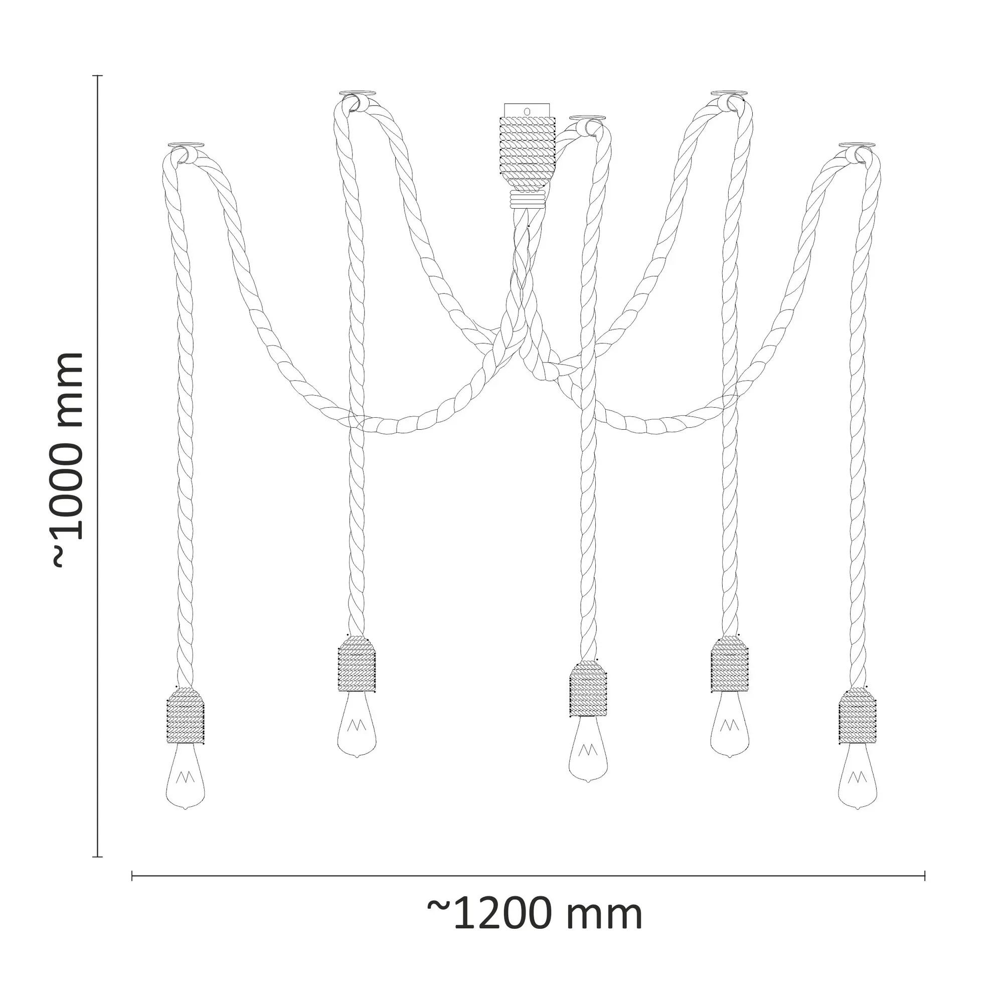 Lampa wisząca Rope pająk sznur 5 x E27 Il Mio - 2