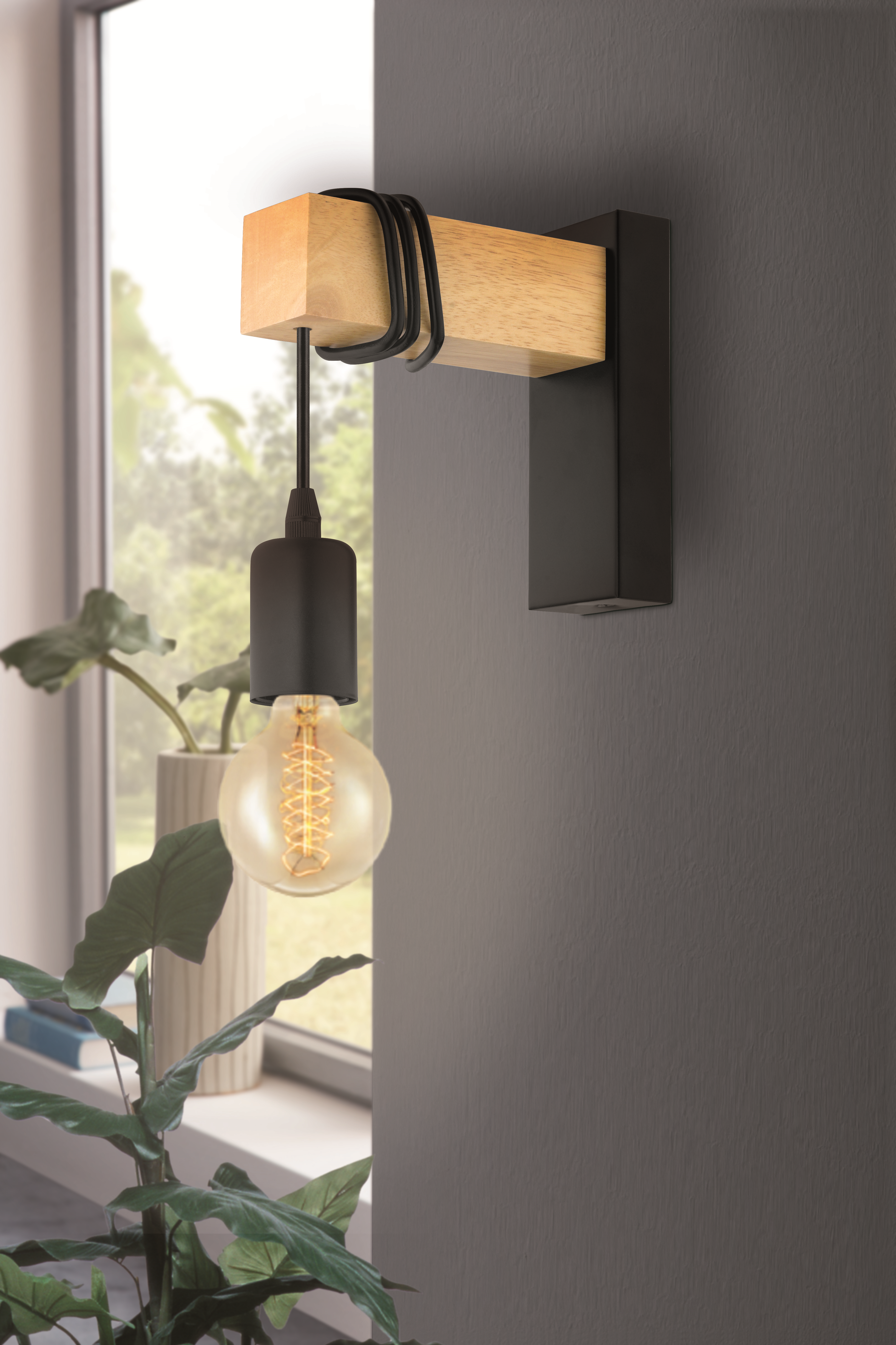 Applique industriale Townshend nero 1X E27 EGLO - 3